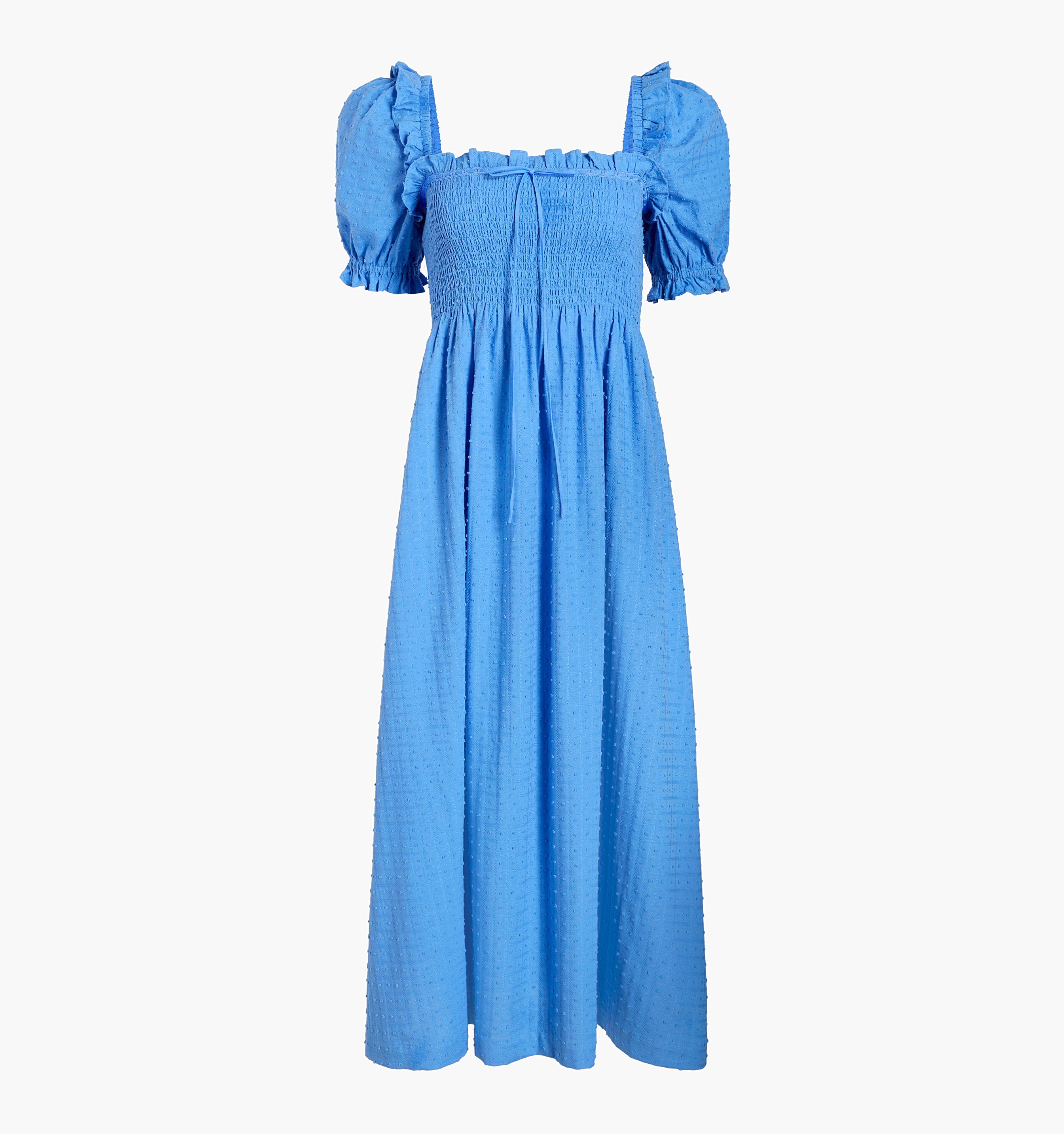 The Scarlett Nap Dress - Hydrangea Blue Textured Clip Dot