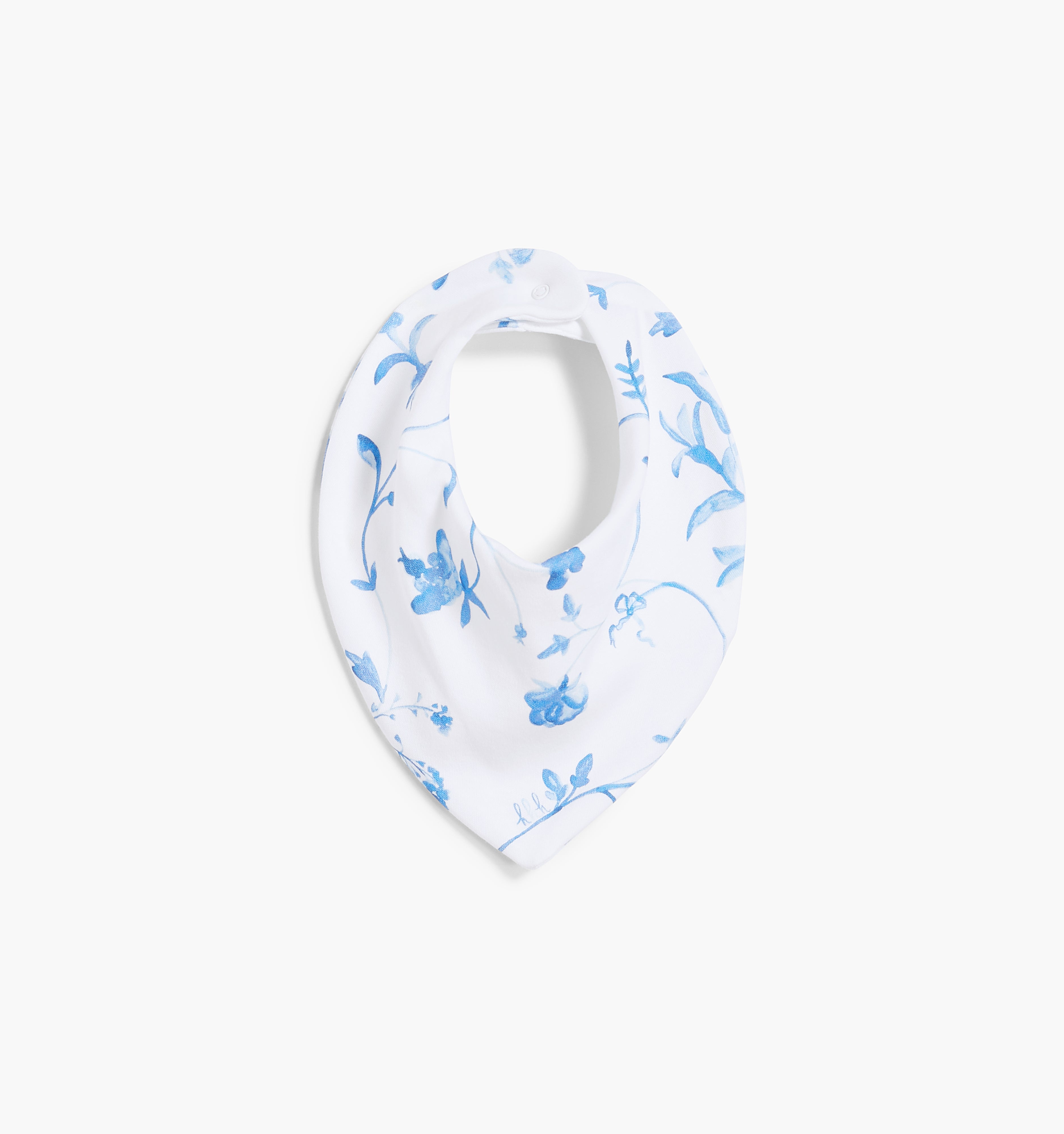 The Bandana Bib - Blue Botanical