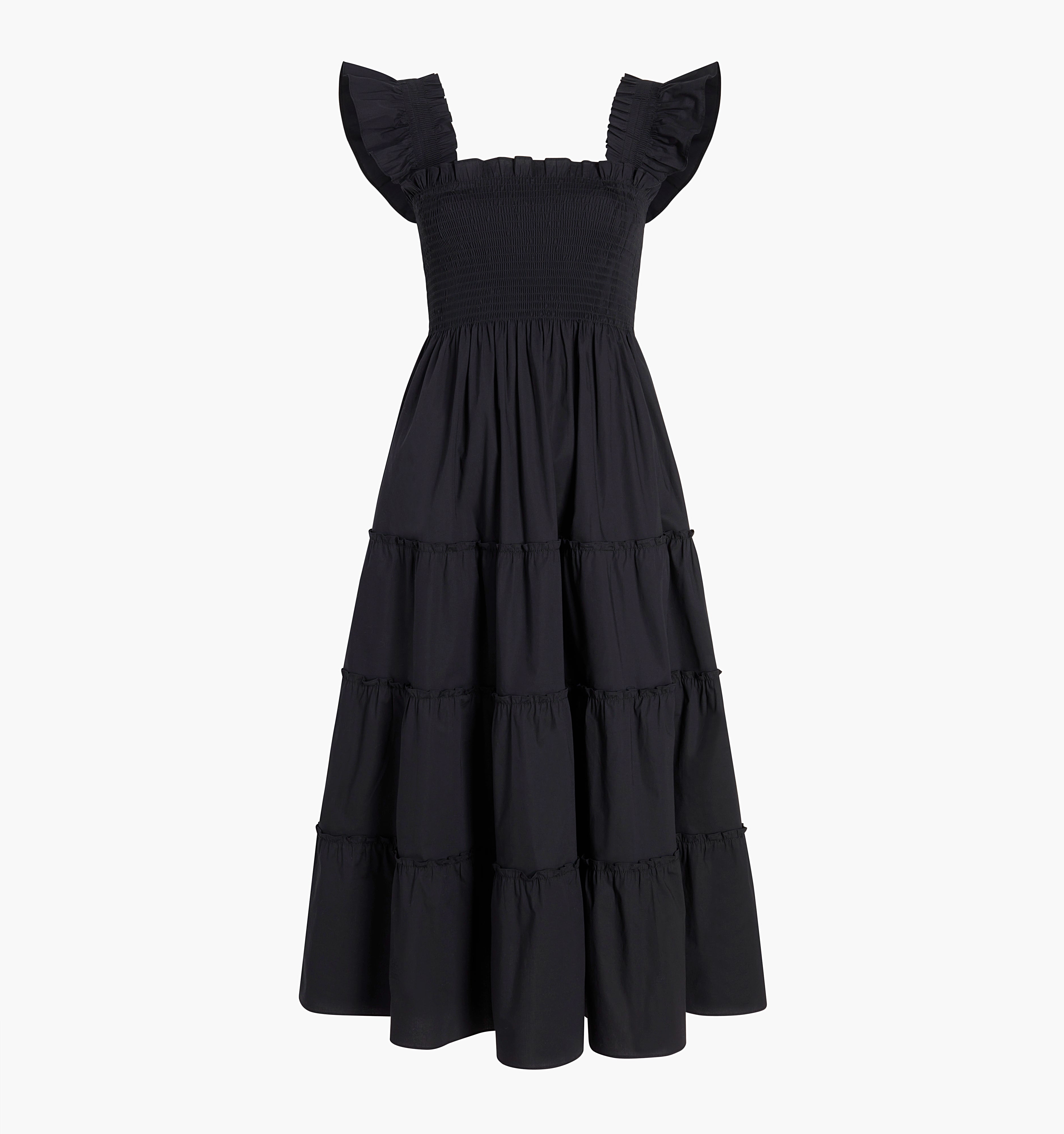 The Maternity Ellie Nap Dress - Black Cotton