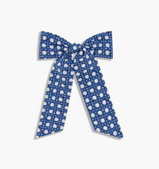 The Belle Bow - Navy Basketweave Cotton Poplin