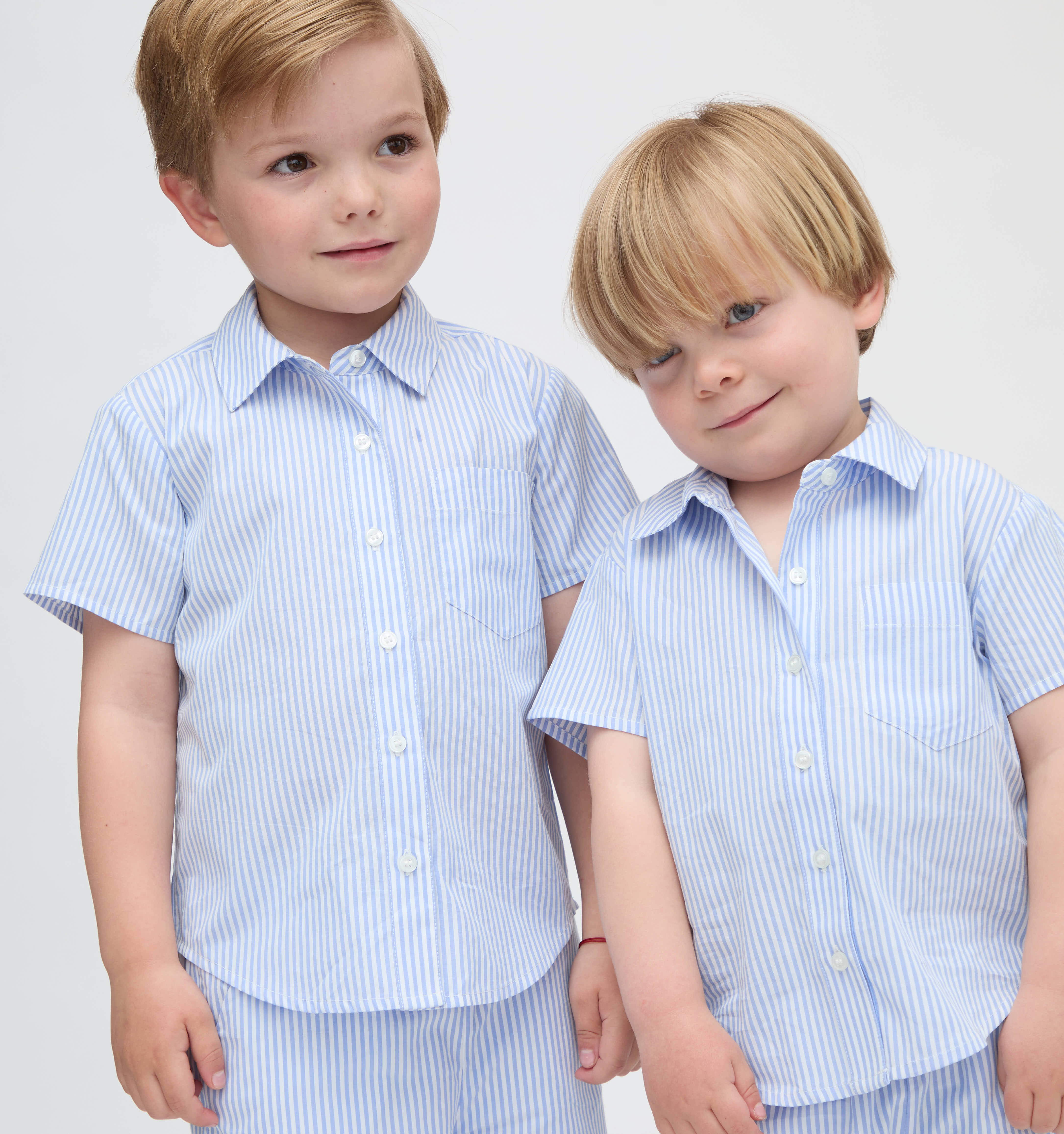 The Baby Beau Shirt - Blue/White Stripe