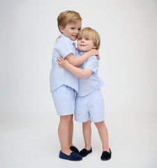 The Baby Beau Shirt - Blue/White Stripe