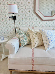 The Perry Lumbar Throw Pillow - Blue Pond Floral