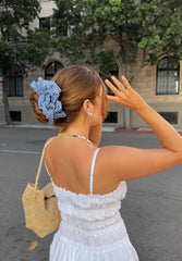 Hill House x Wet Brush XL Chiffon Scrunchie - Cornflower Ditsy Thistle