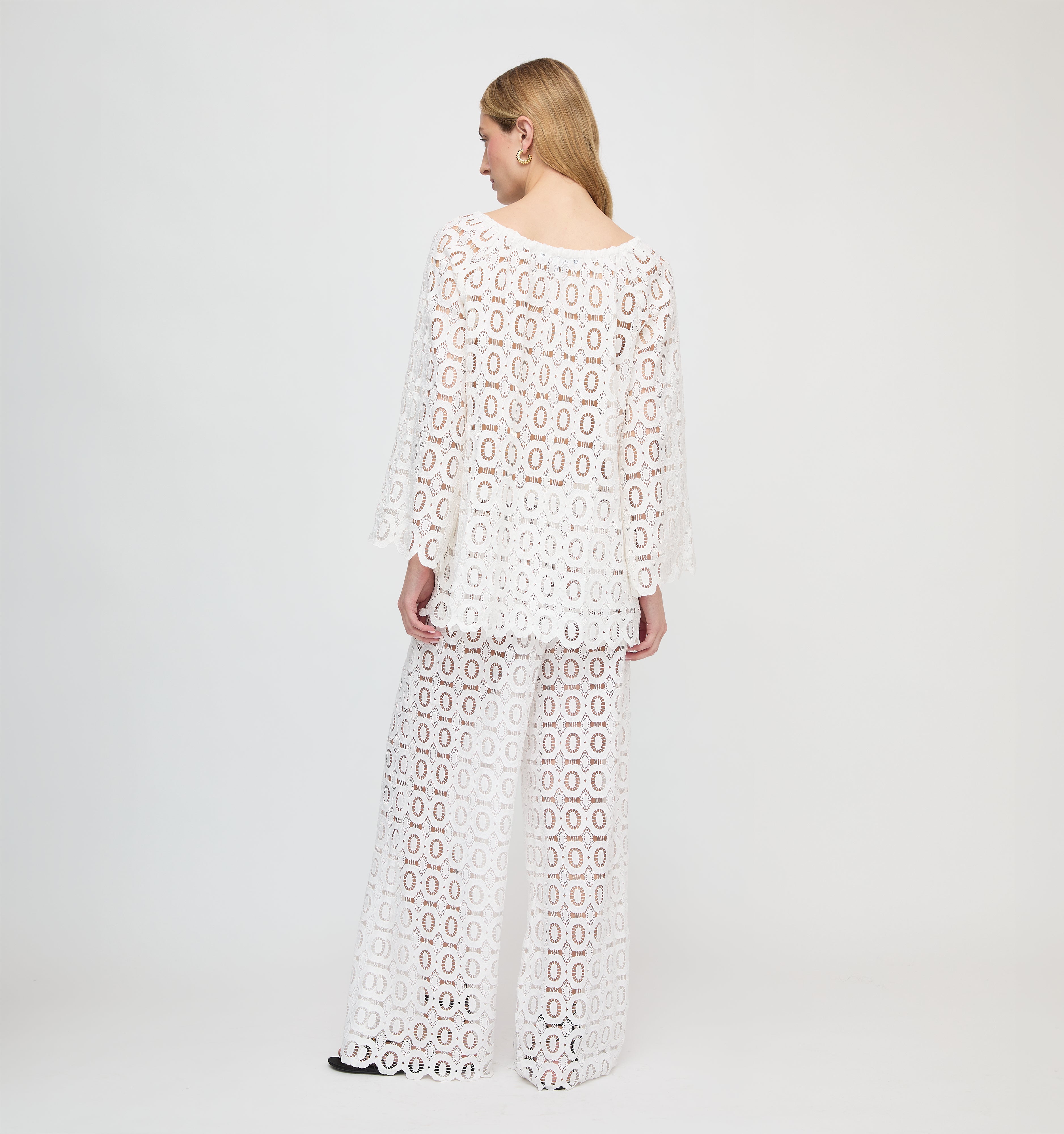 The Kaya Pool Pant - White Broderie