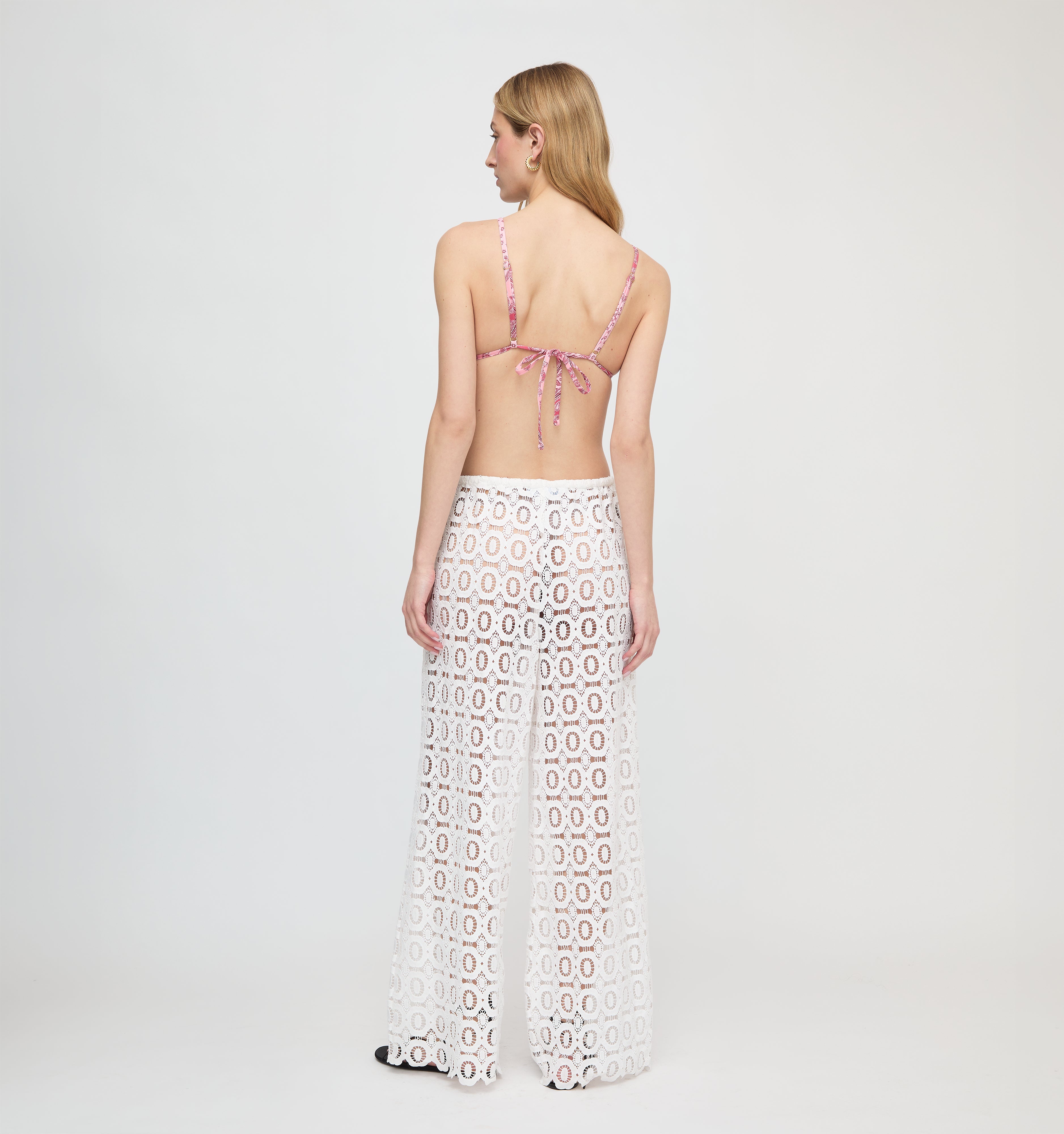 The Kaya Pool Pant - White Broderie