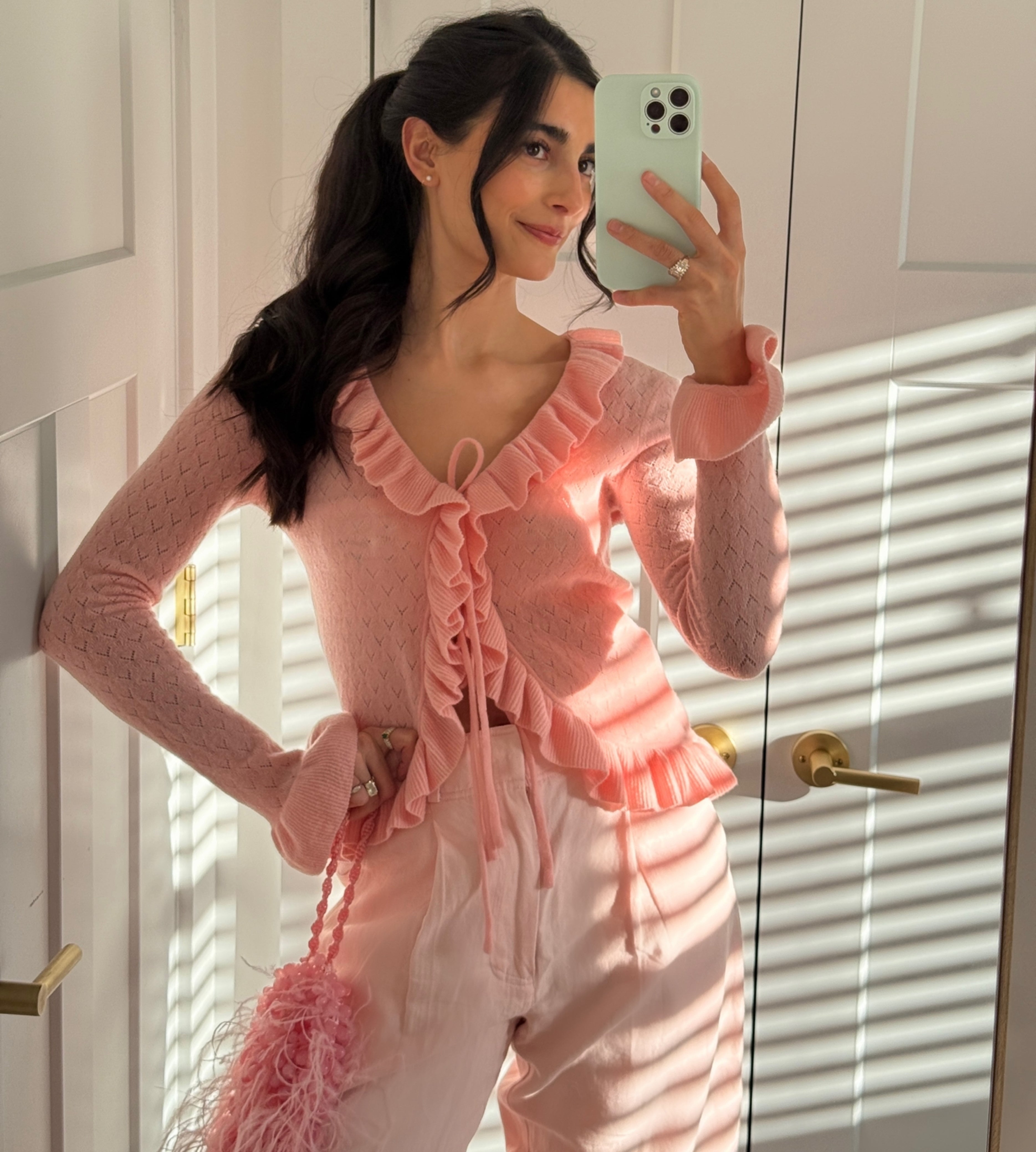 The Ray Top - Powder Pink Pointelle