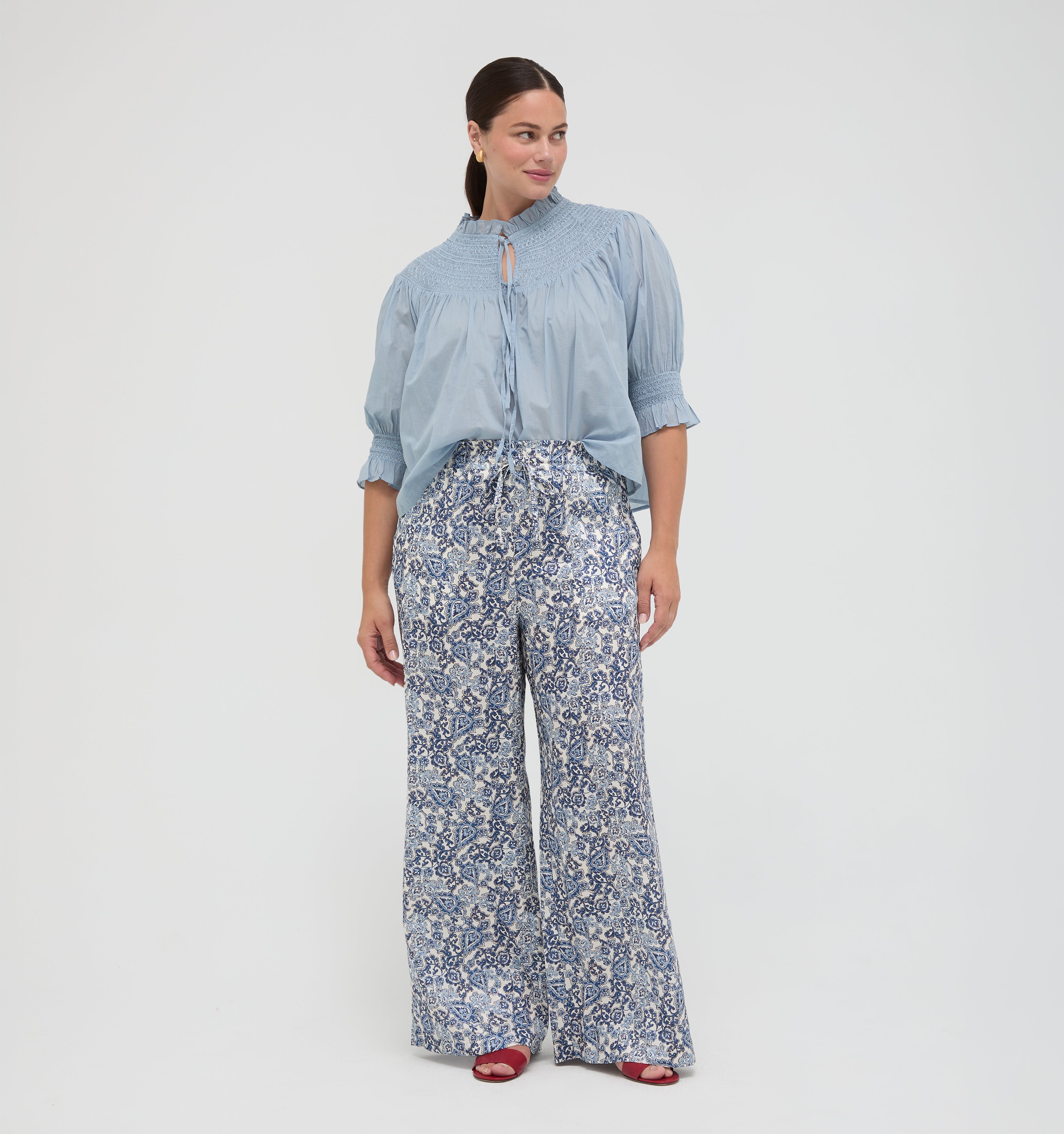 The Maxime Pant - Chedworth Paisley Blue