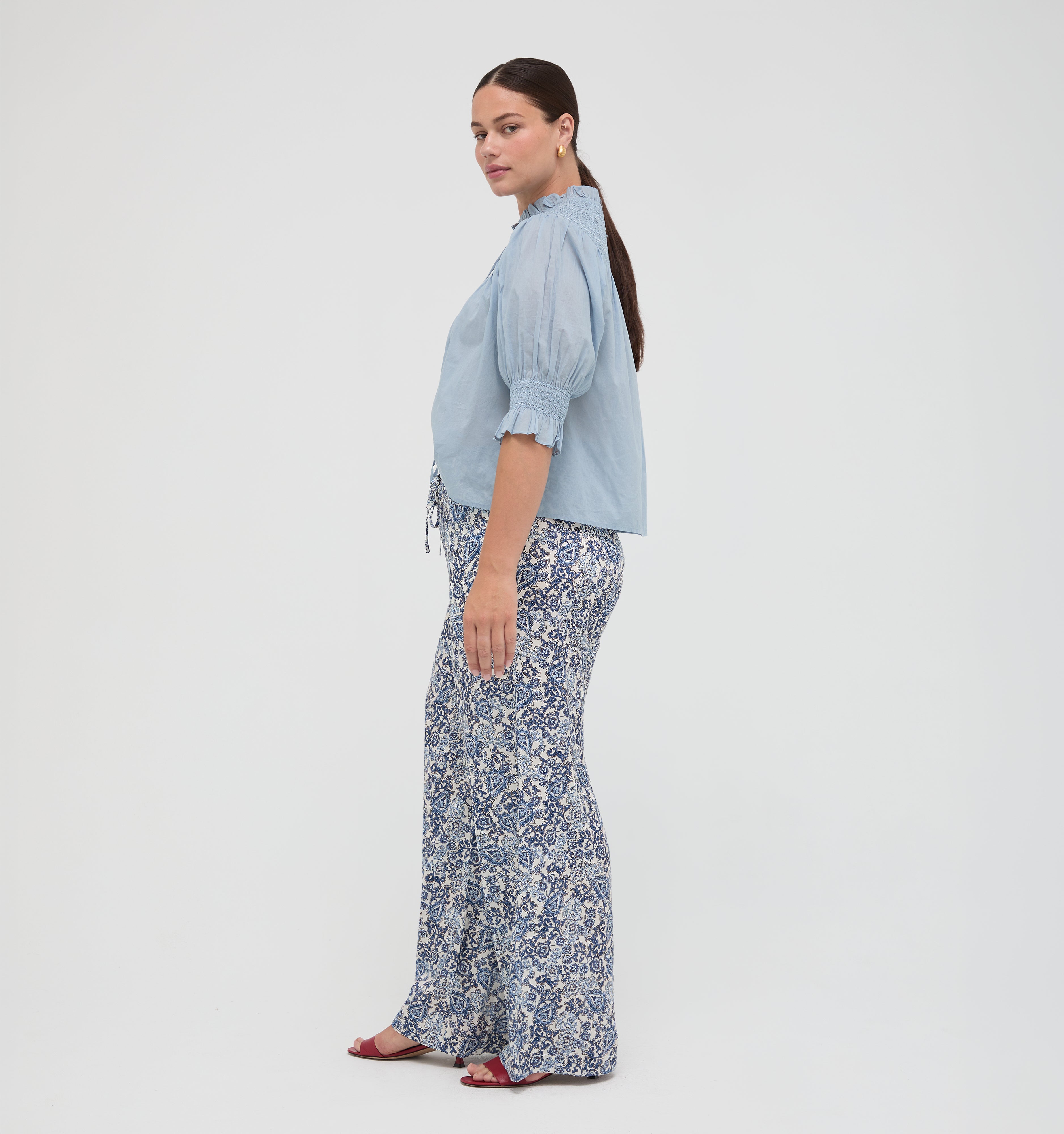 The Maxime Pant - Chedworth Paisley Blue