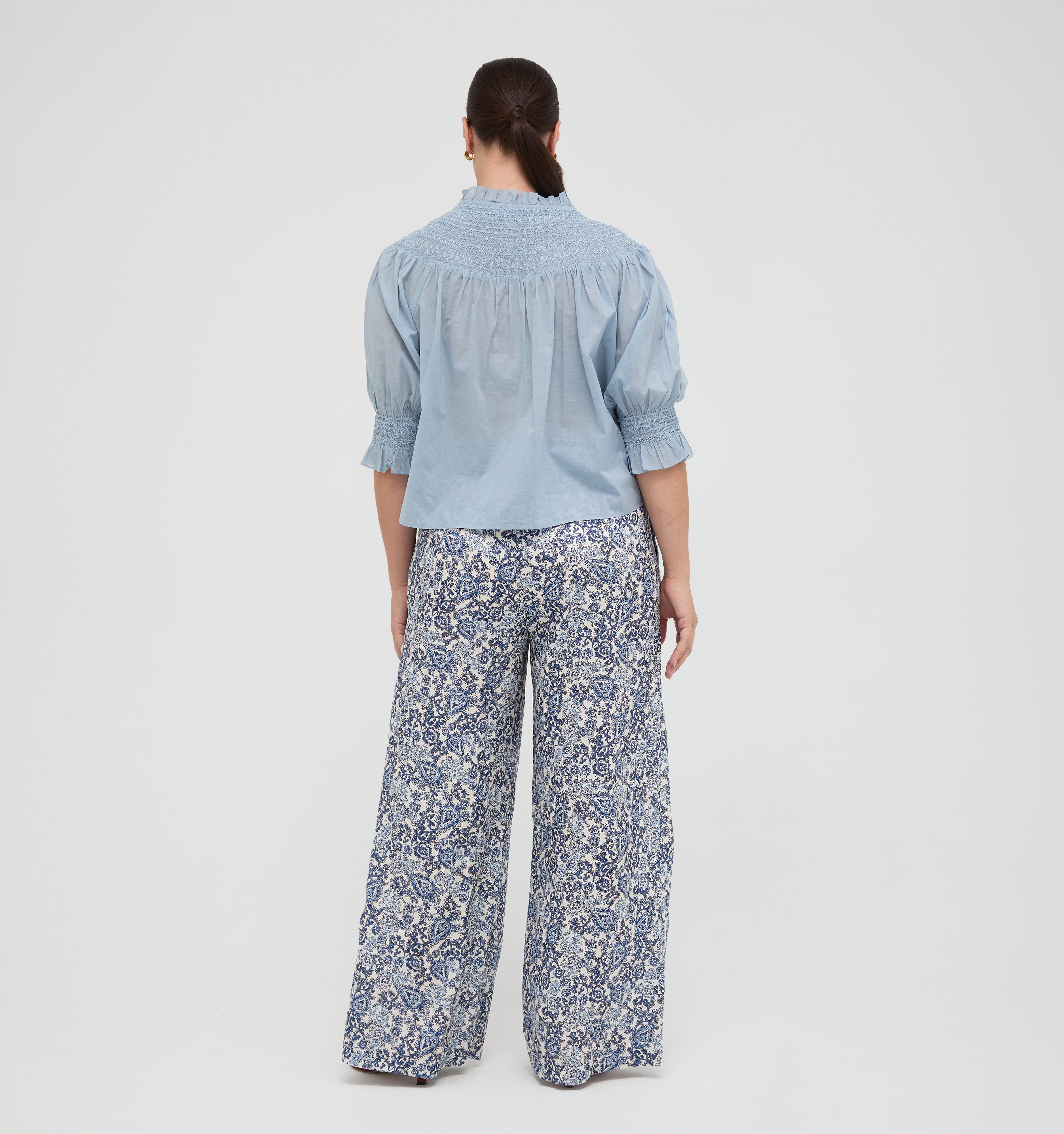 The Maxime Pant - Chedworth Paisley Blue