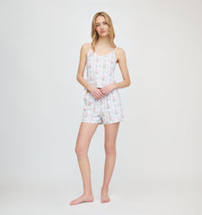 Roller Rabbit x Hill House Mischa Set - Pink Monkey Block Stripe