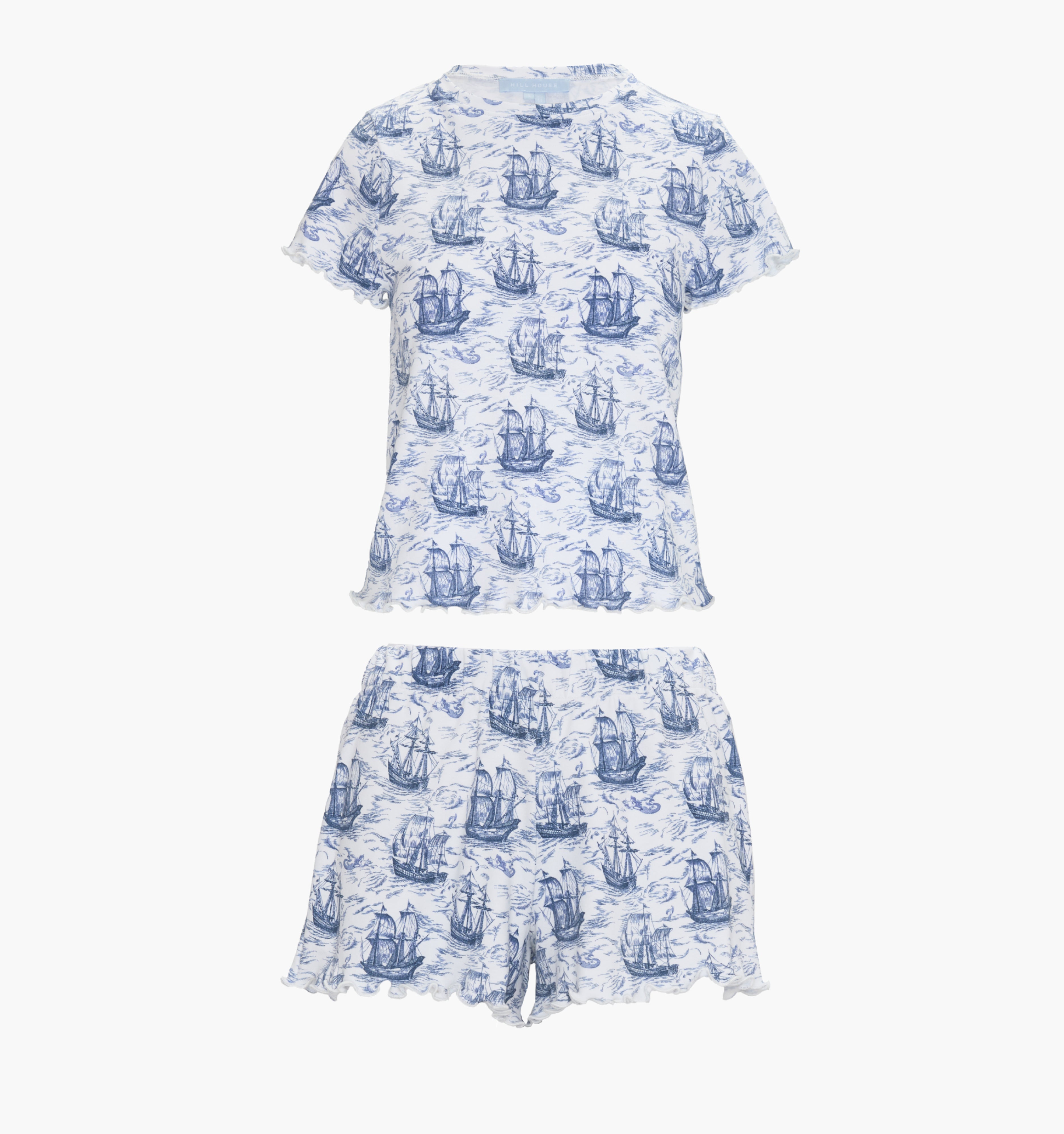 The Nina Pajama Set - Navy Mariner's Toile