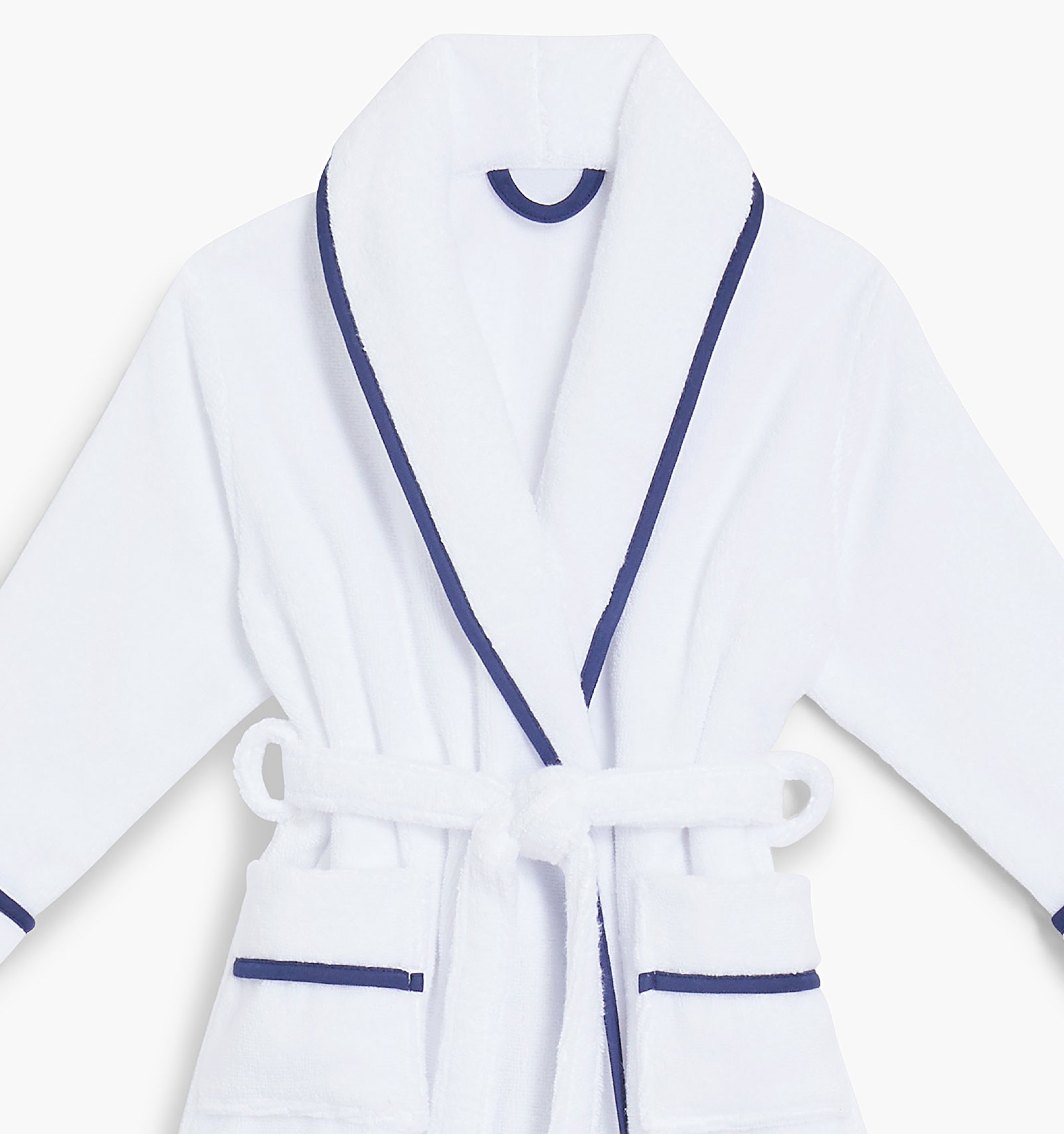 The Baby Hotel Robe - White/Navy