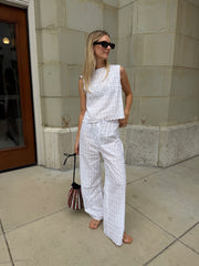 The Miro Top - White Diamond Eyelet