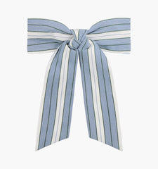 The Belle Bow - Coln Ticking Stripe Dusty Blue