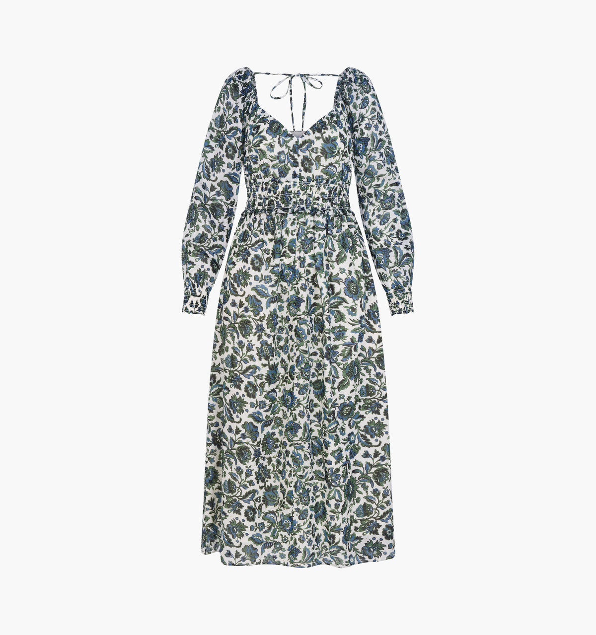 The Eugenia Nap Dress - Jacobean Bloom Blue/Green