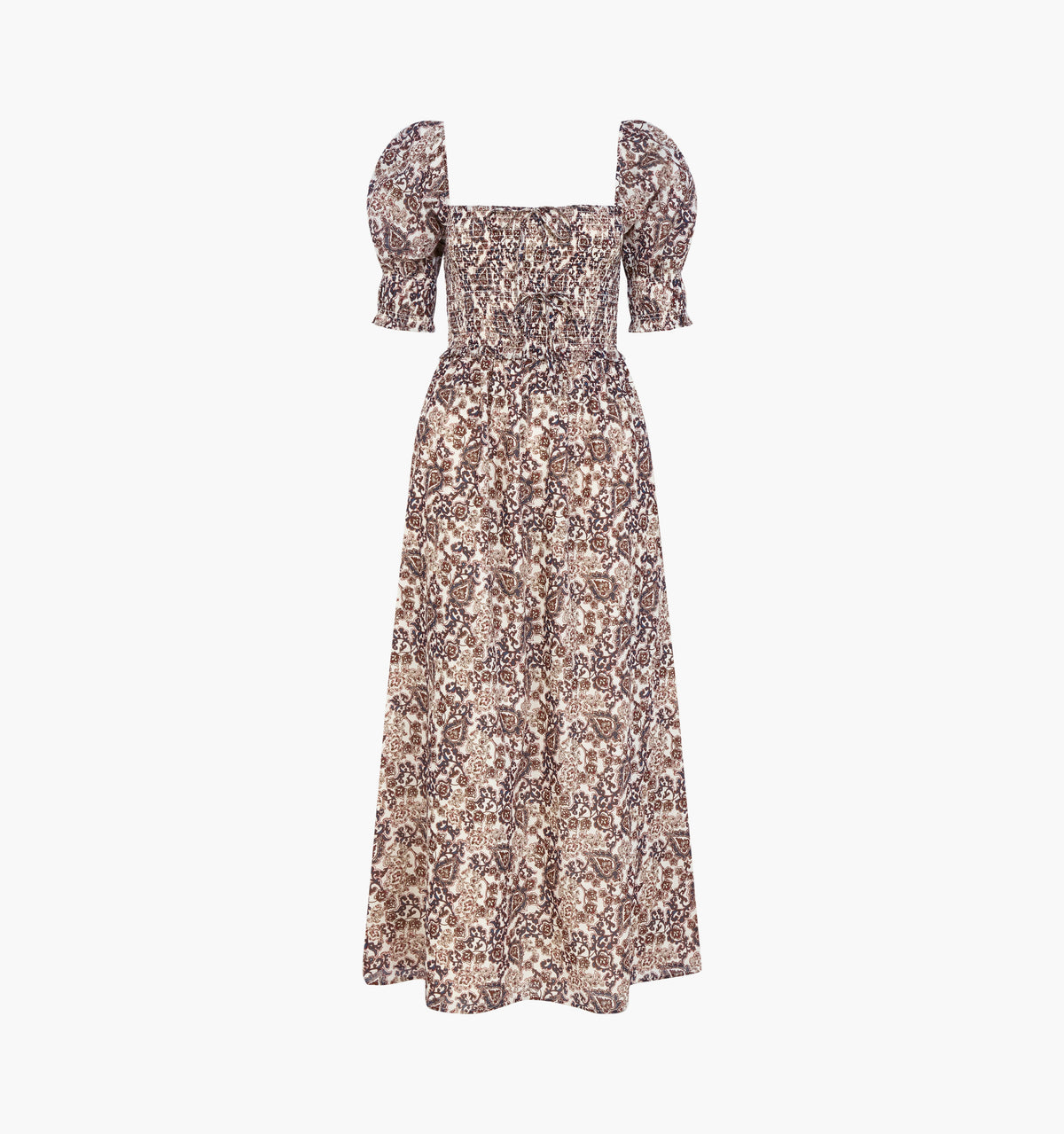 The Malene Nap Dress - Chedworth Paisley Brown