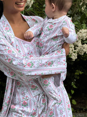 Roller Rabbit x Hill House Mischa Set - Pink Monkey Block Stripe