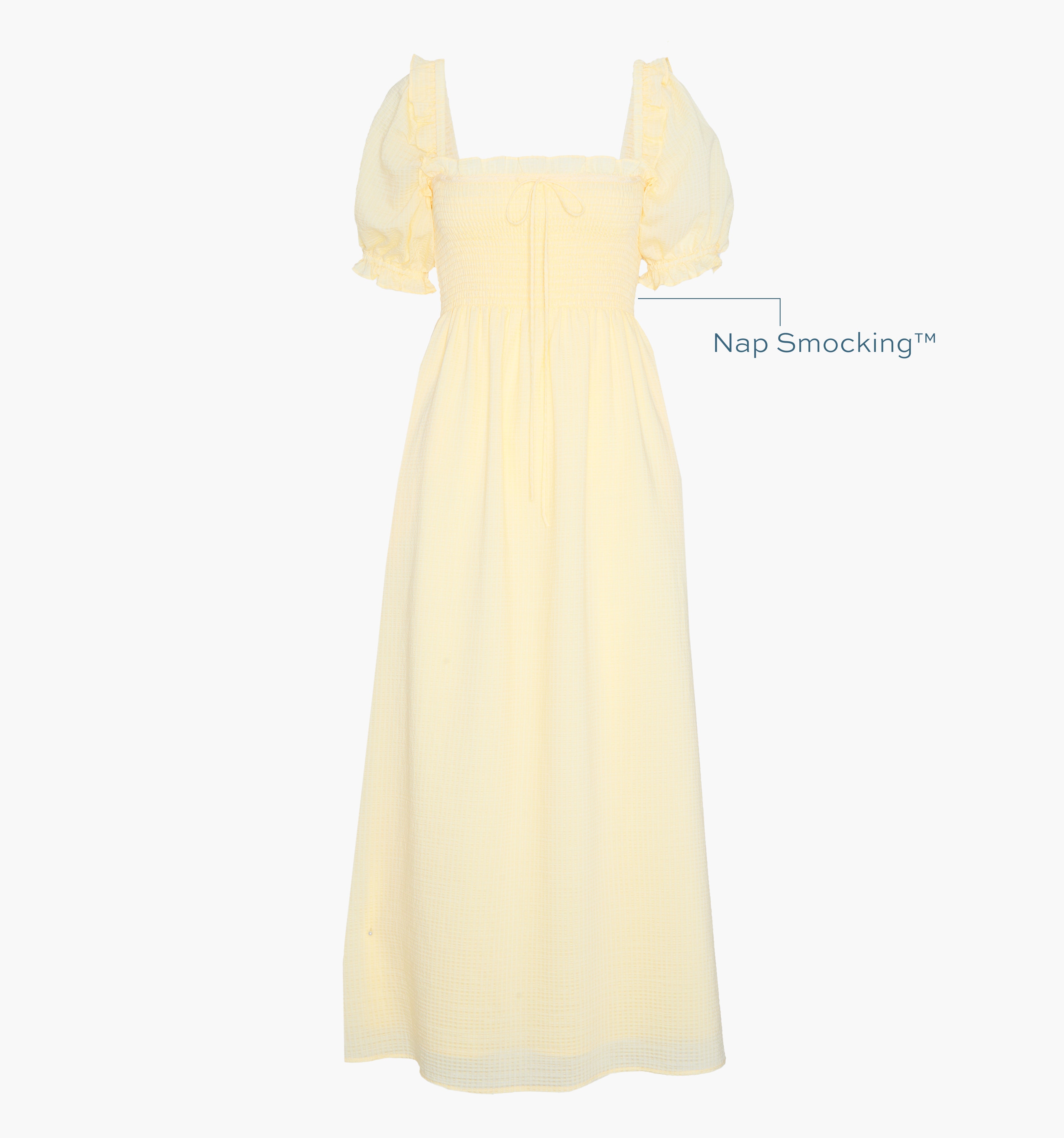 The Scarlett Nap Dress - Butter Yellow Tonal Seersucker