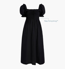 The Scarlett Nap Dress - Black Textured Clip Dot