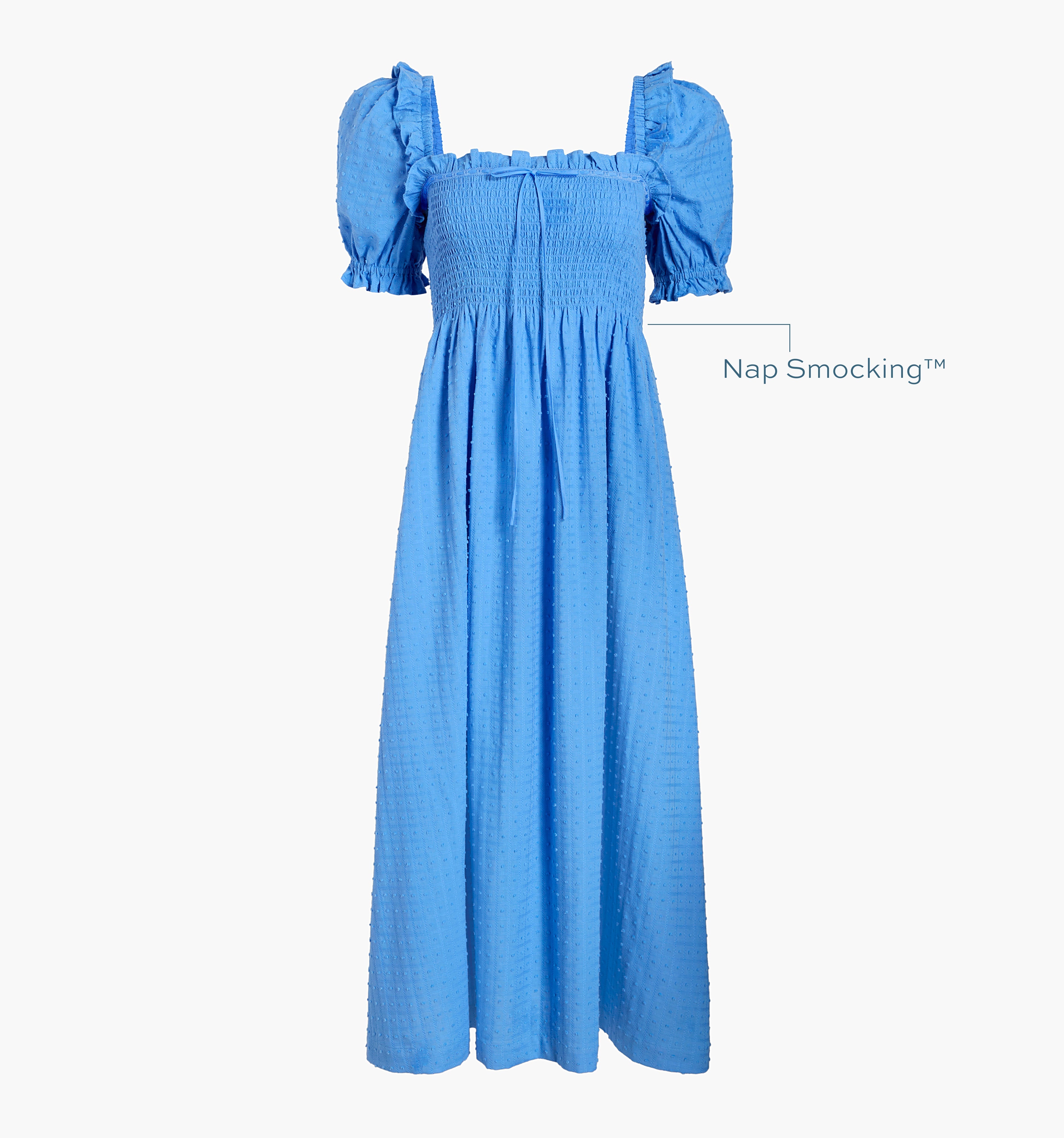 The Scarlett Nap Dress - Hydrangea Blue Textured Clip Dot