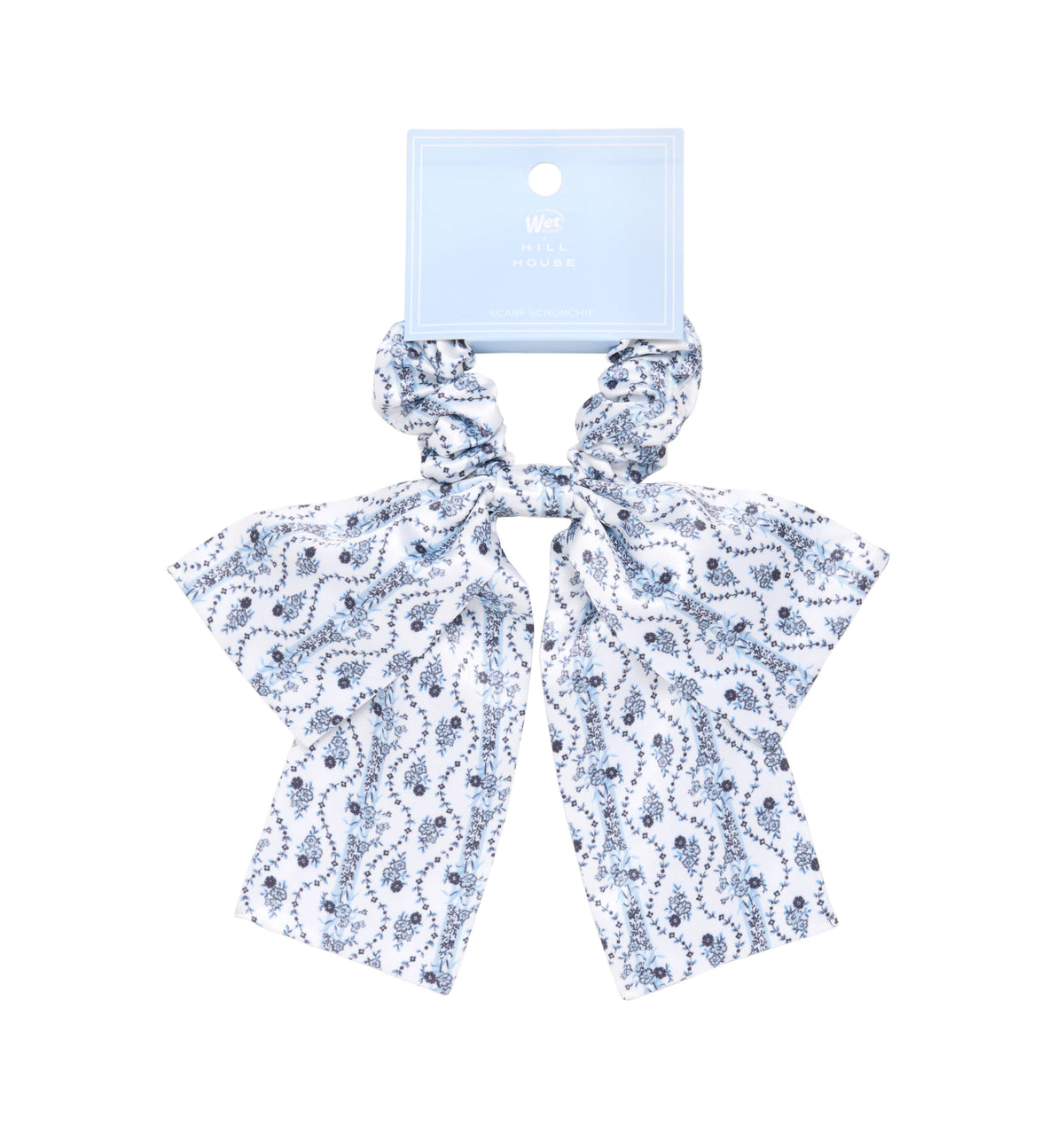The Hill House x Wet Brush Scrunchie Bow - Blue Vine Stripe