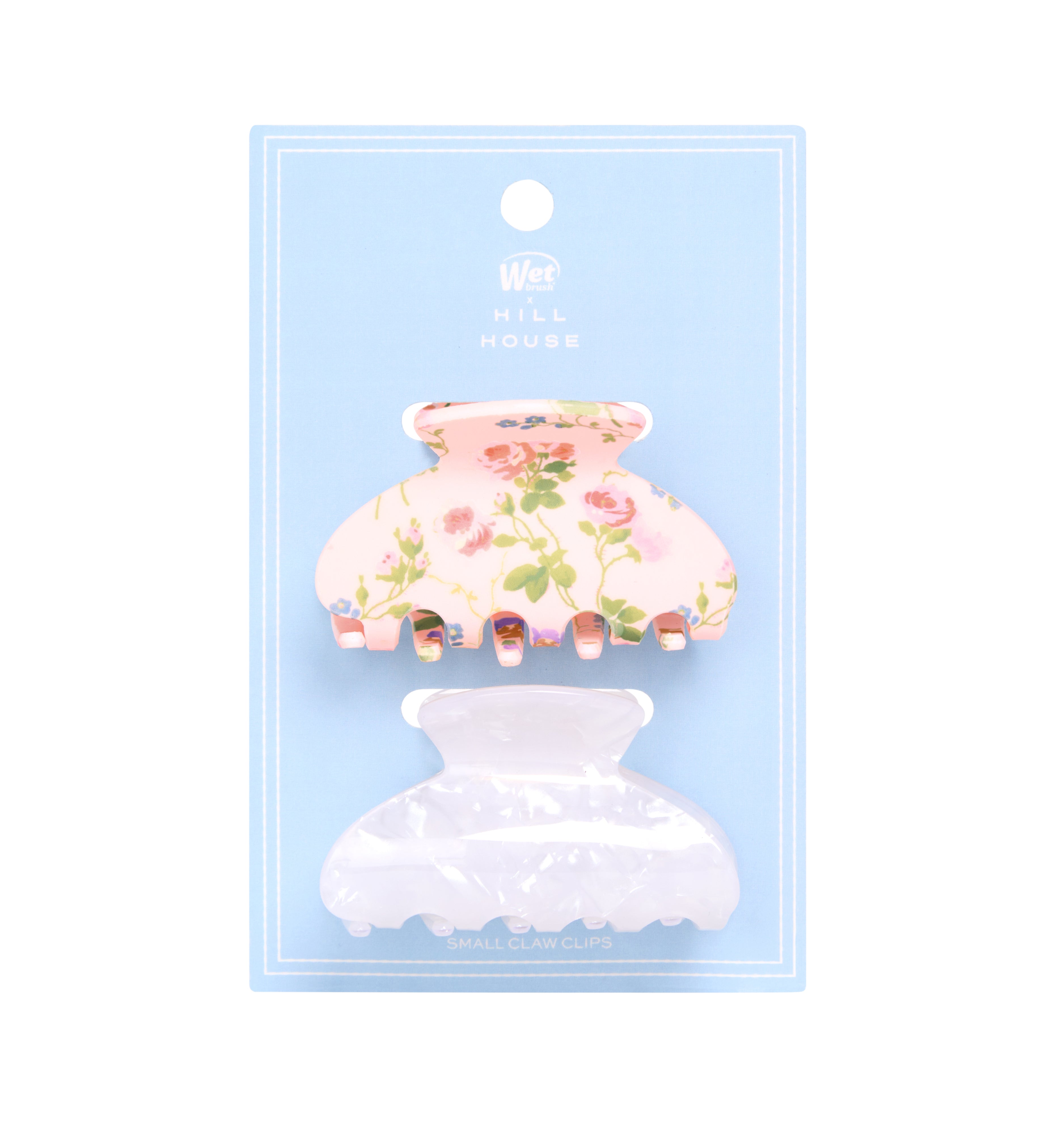 The Hill House x Wet Brush Claw Clip Set - Pink Floral and White