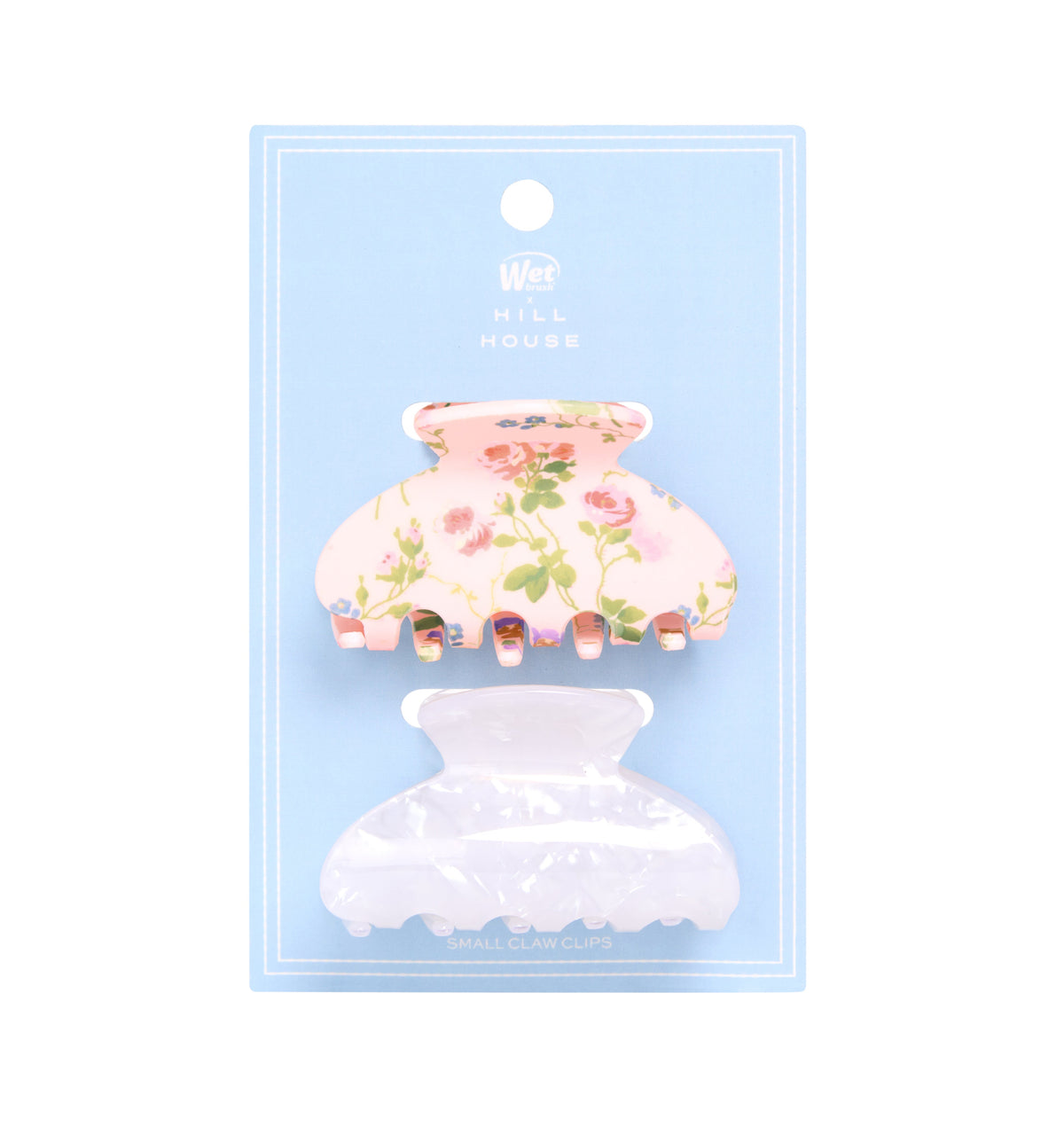 The Hill House x Wet Brush Claw Clip Set - Pink Floral and White