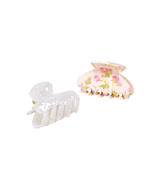 The Hill House x Wet Brush Claw Clip Set - Pink Floral and White