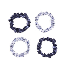 The Hill House x Wet Brush Printed Small Scrunchies - Navy Trellis and Blue Vine Stripe