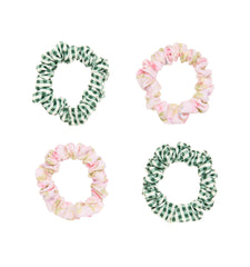 The Hill House x Wet Brush Printed Small Scrunchies - Emerald Gingham and Pink Floral