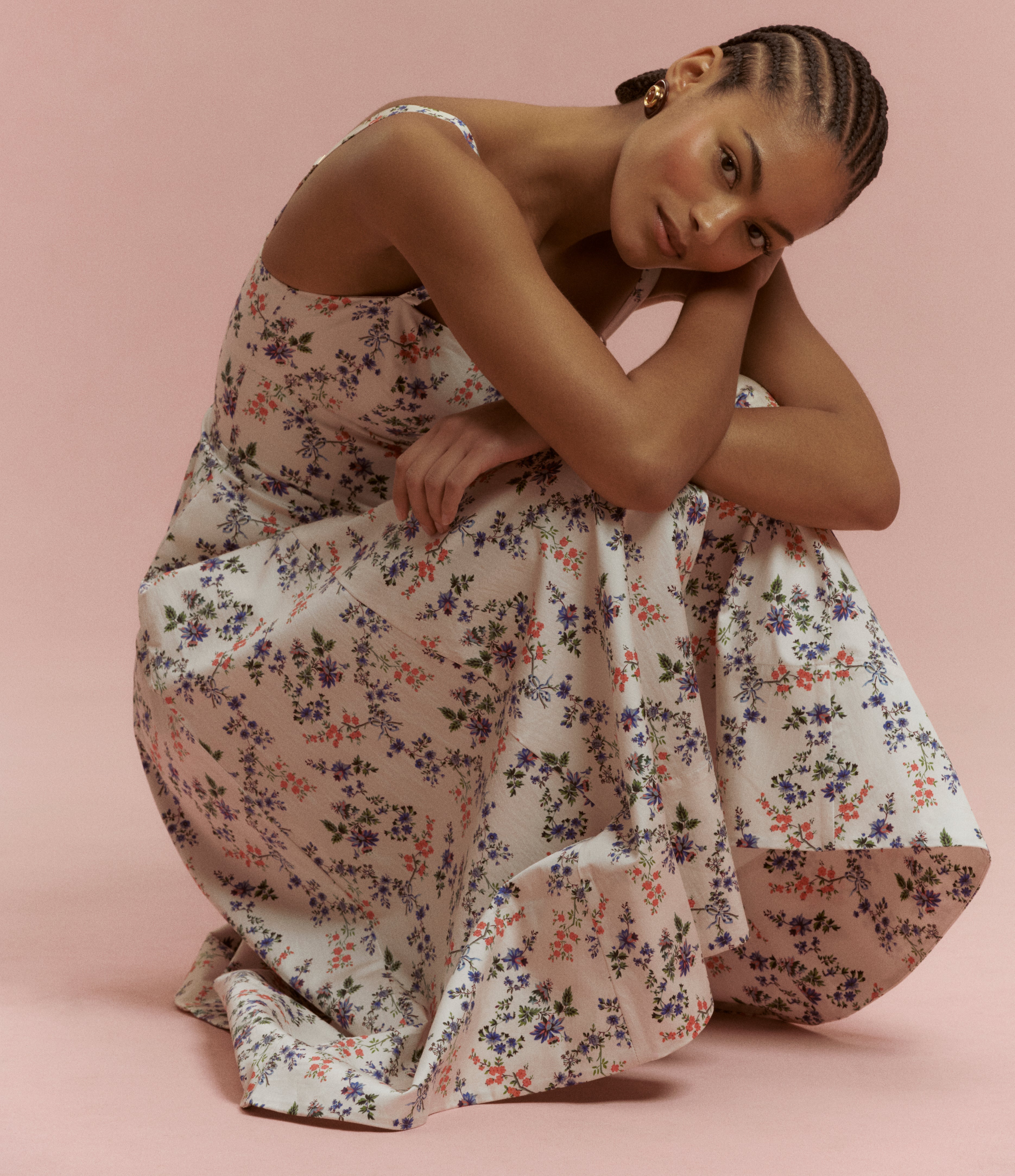 The Margot Dress - Pink Scallop Bow Chintz