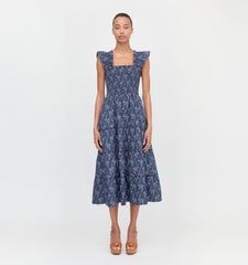 The Ellie Nap Dress - Navy Cala Paisley