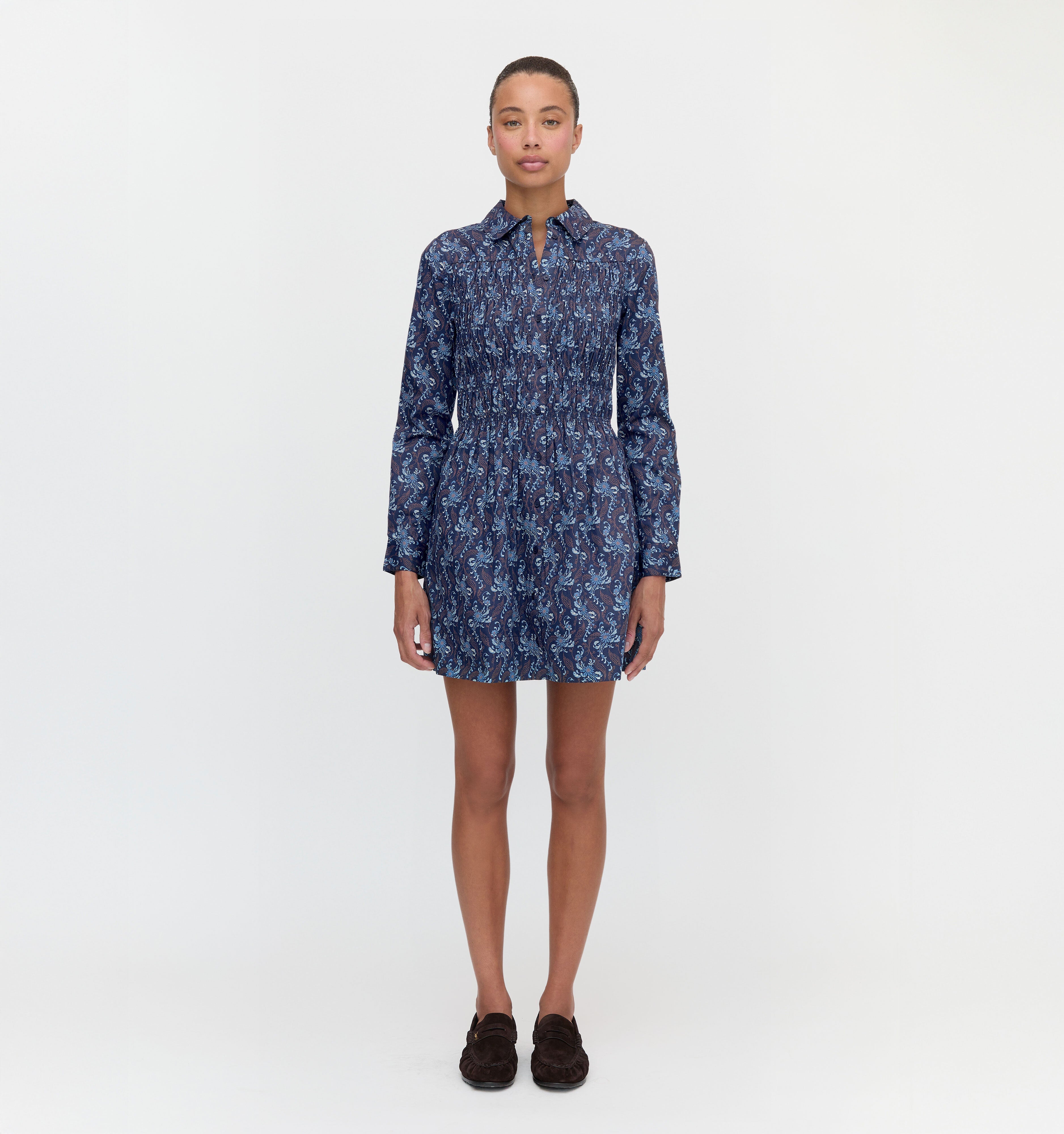 The Mira Dress - Navy Cala Paisley