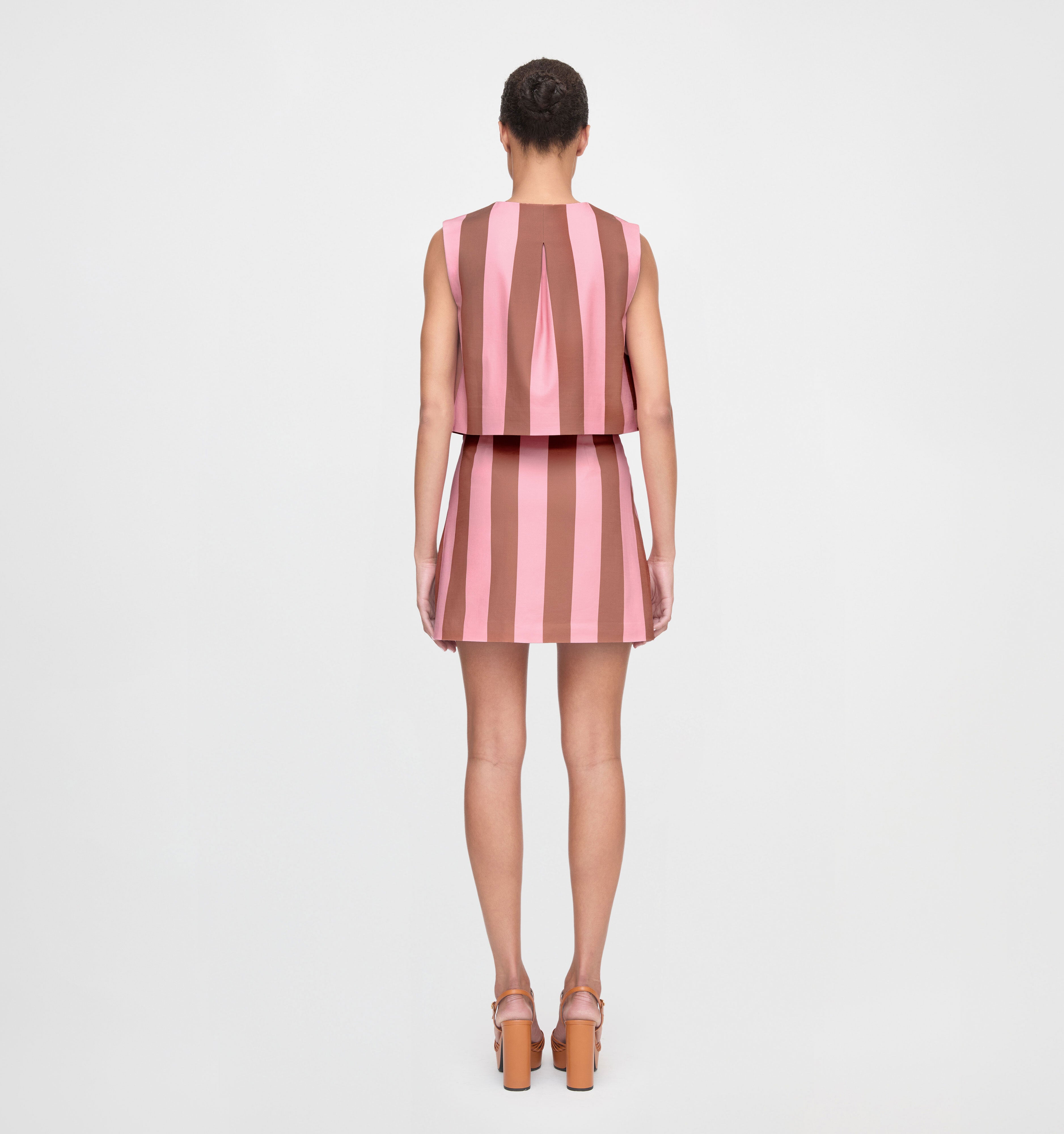 The Rosalie Top - Coral Cabana Stripe