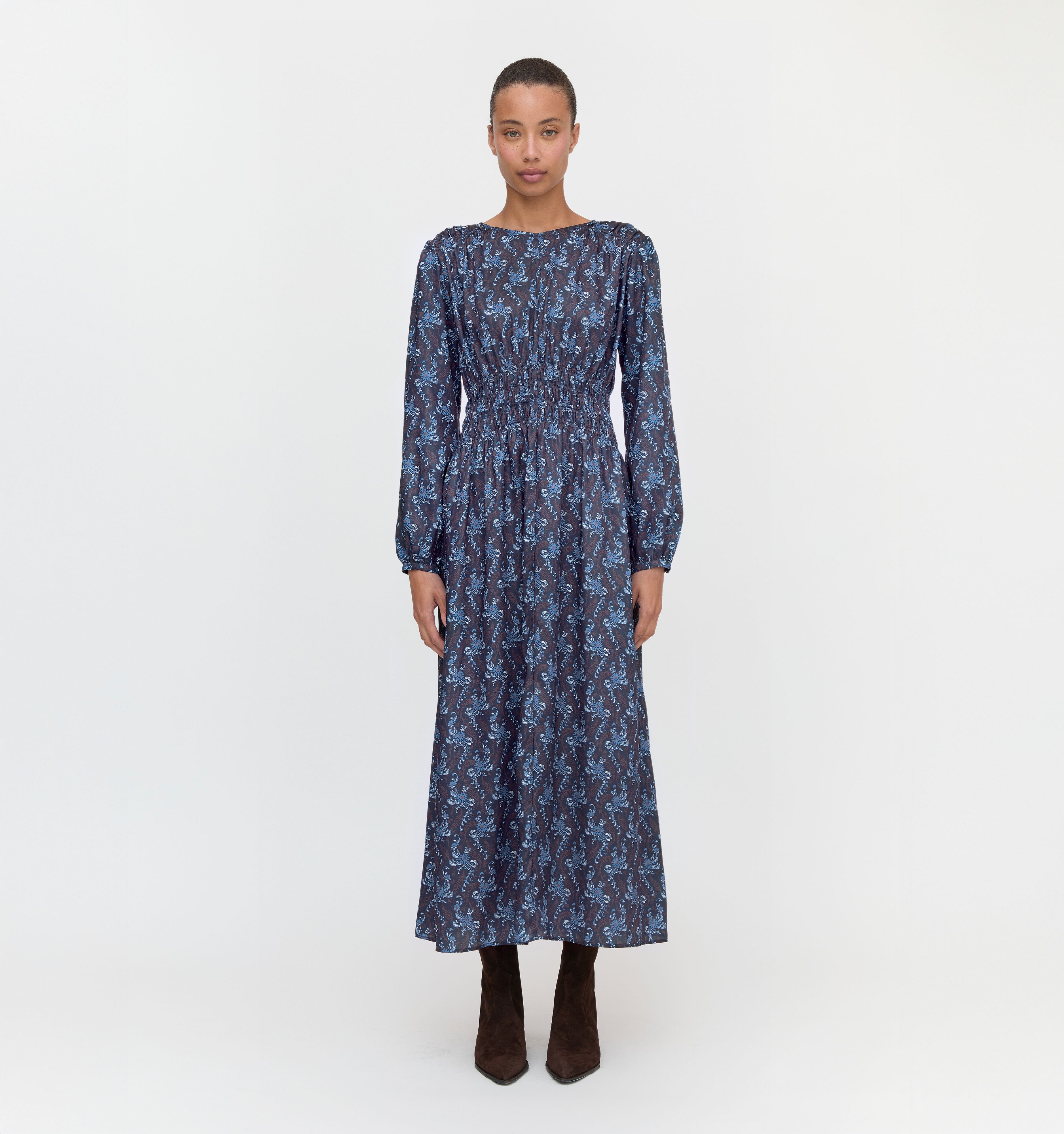 The Rosely Dress - Navy Cala Paisley