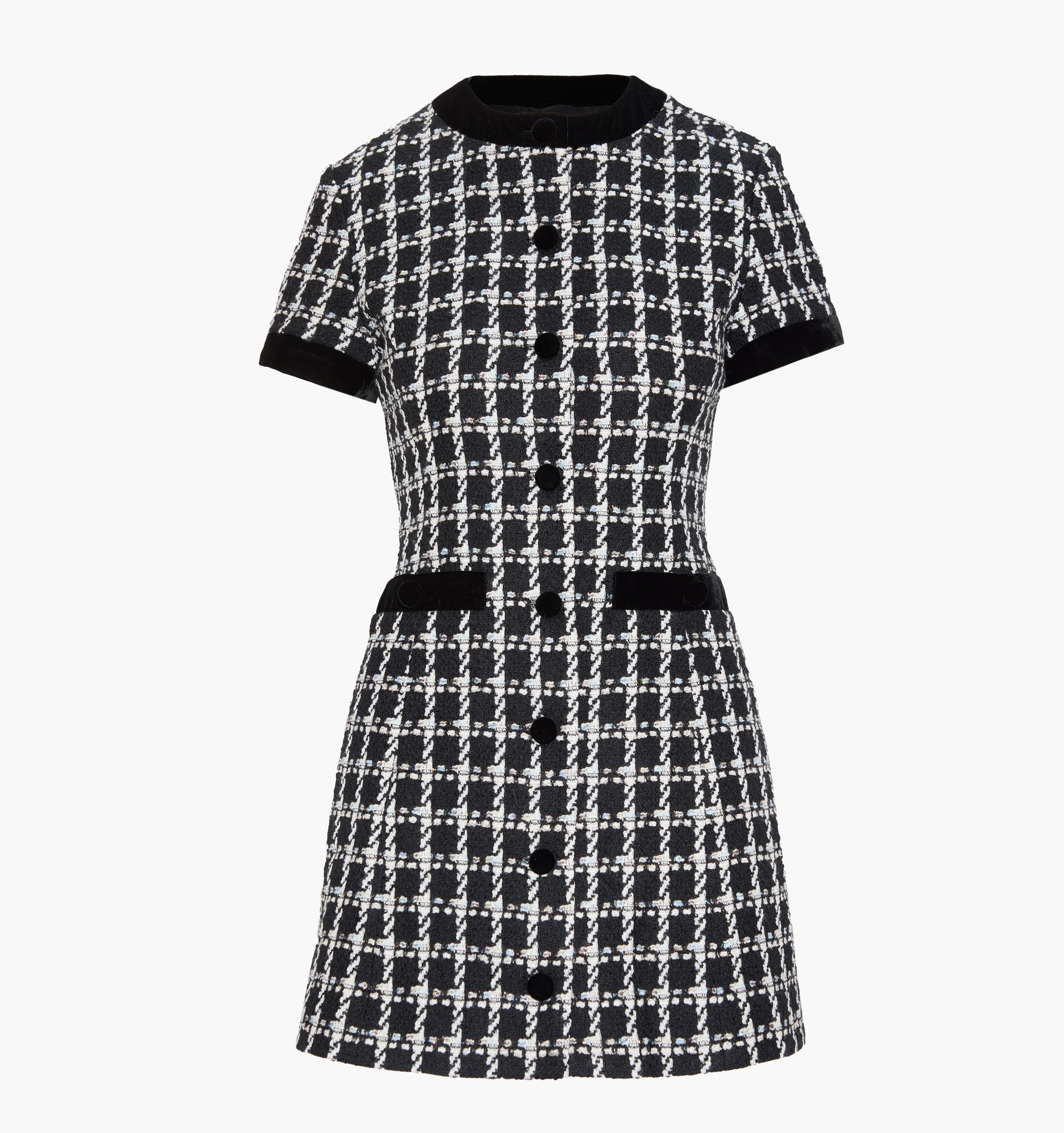 The Allegra Dress - Black and White Tweed