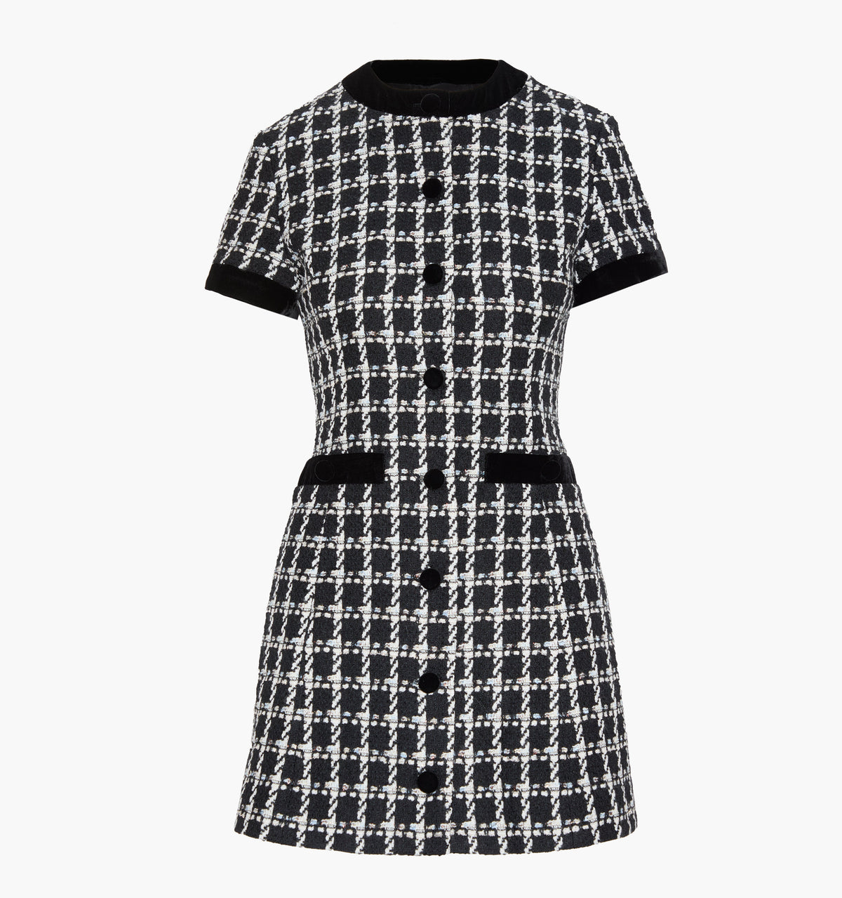 The Allegra Dress - Black and White Tweed