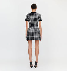 The Allegra Dress - Black and White Tweed