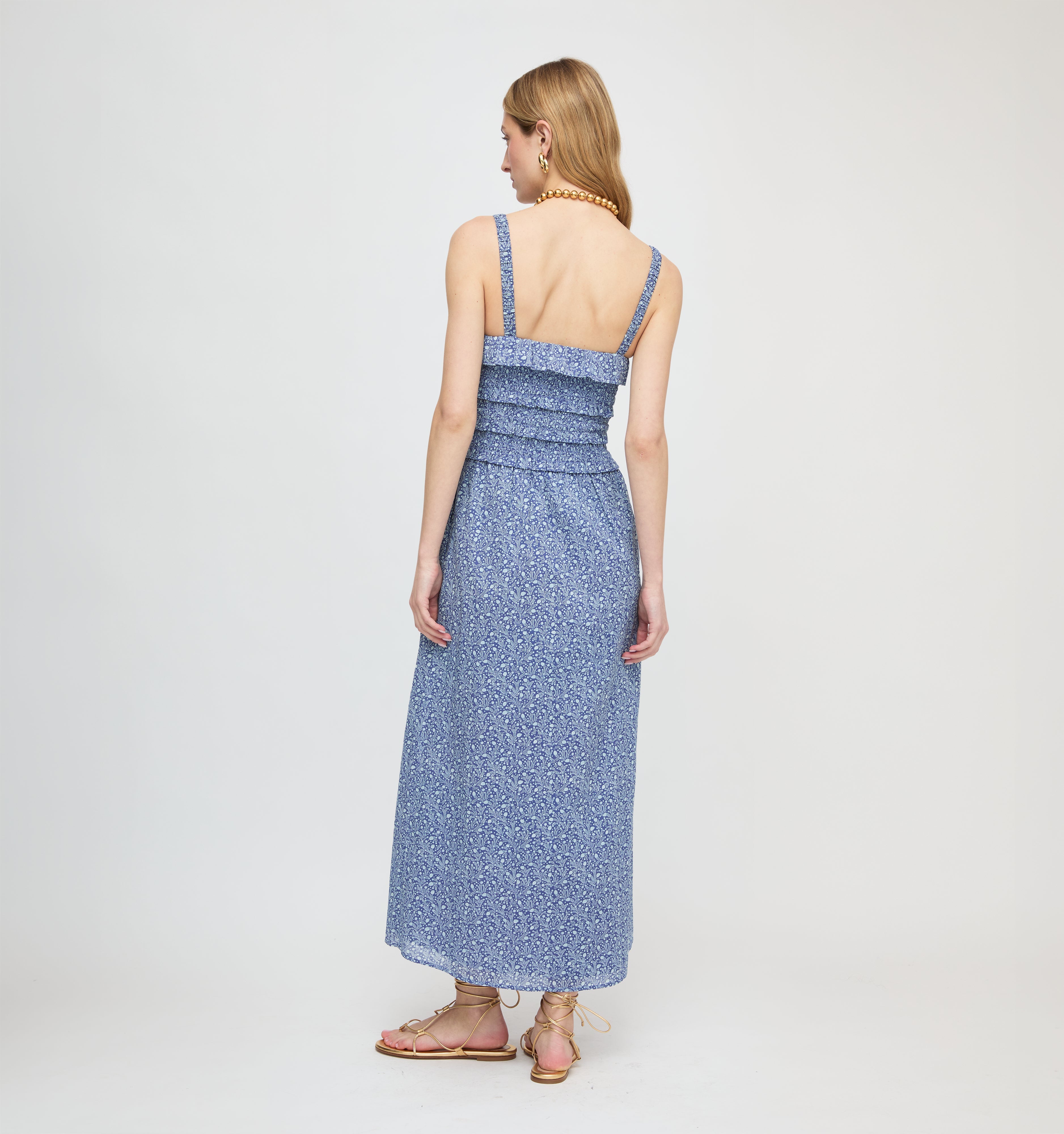 The Analiese Nap Dress - Cornflower Ditsy Thistle