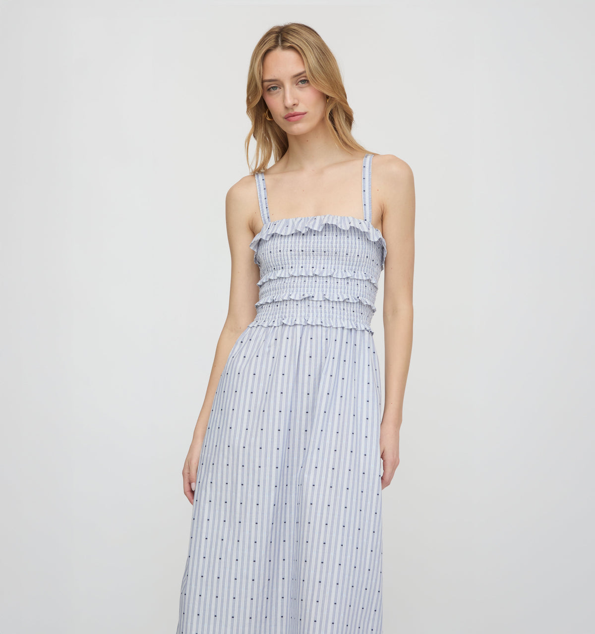 The Analiese Nap Dress - Blue Swiss Dot
