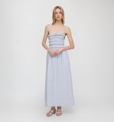 The Analiese Nap Dress - Blue Swiss Dot