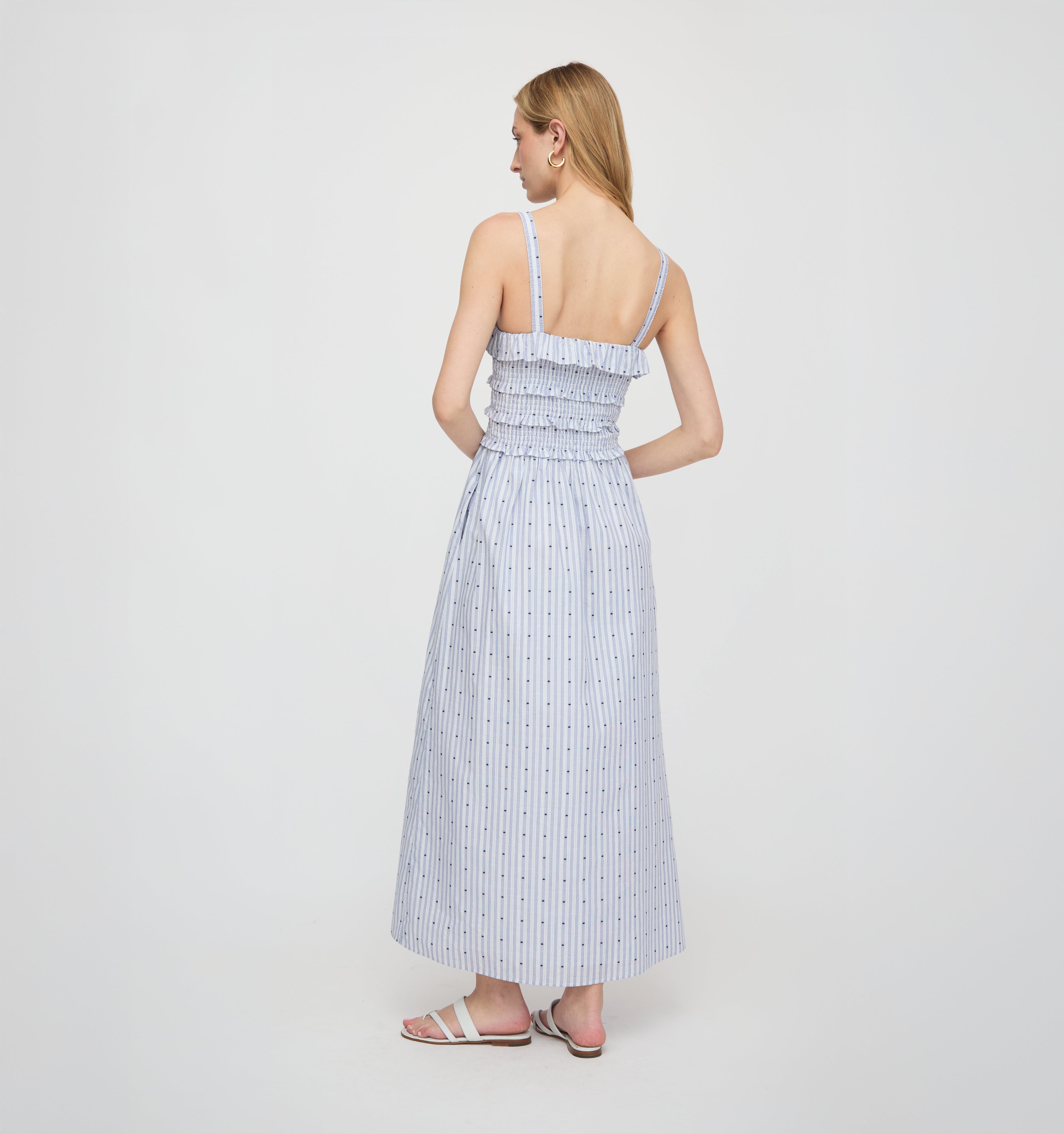 The Analiese Nap Dress - Blue Swiss Dot