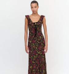 The Augustina Dress - Black Palampore Floral