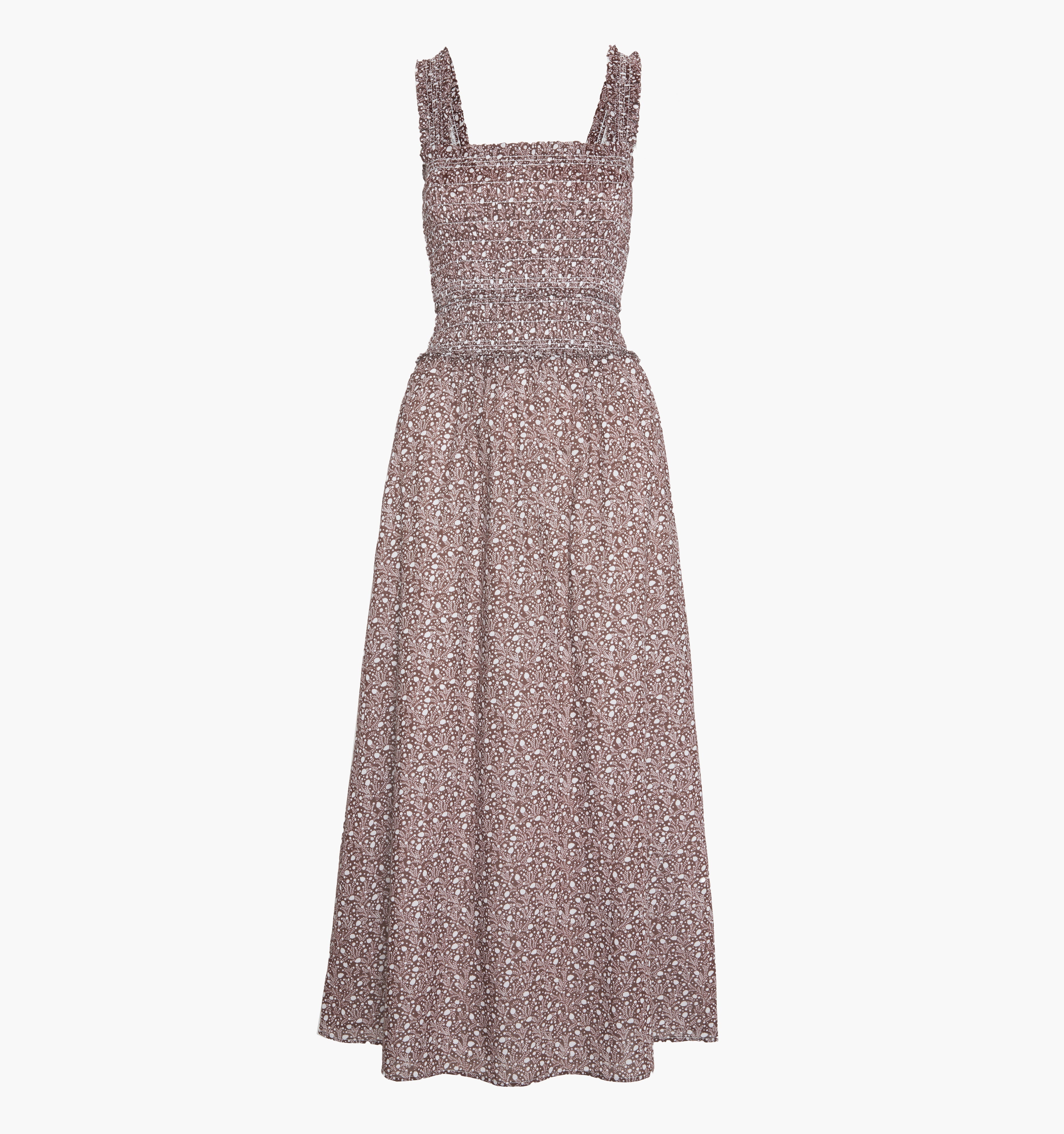 The Azalea Maxi Nap Dress - Chocolate Ditsy Thistle