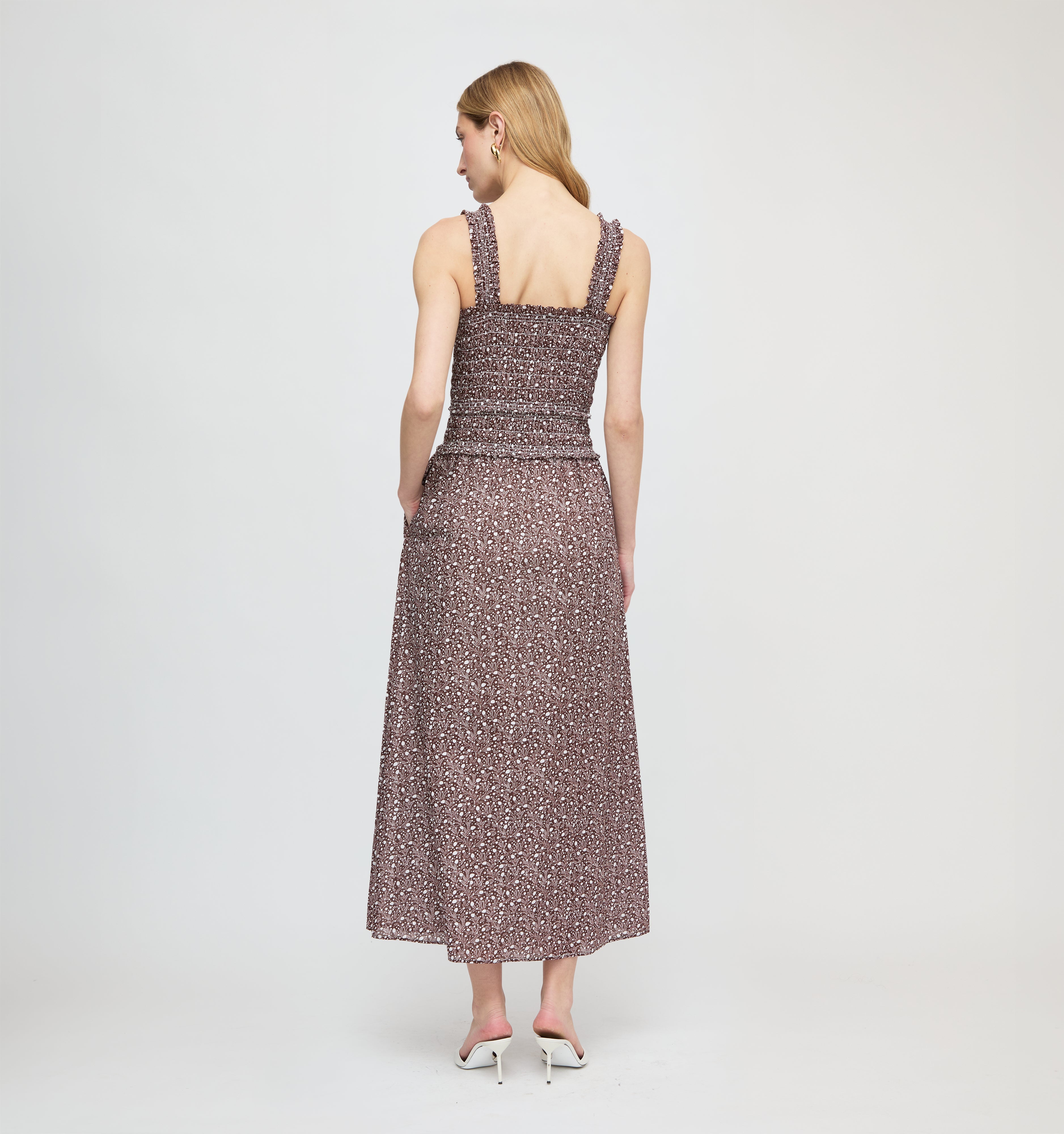 The Azalea Maxi Nap Dress - Chocolate Ditsy Thistle