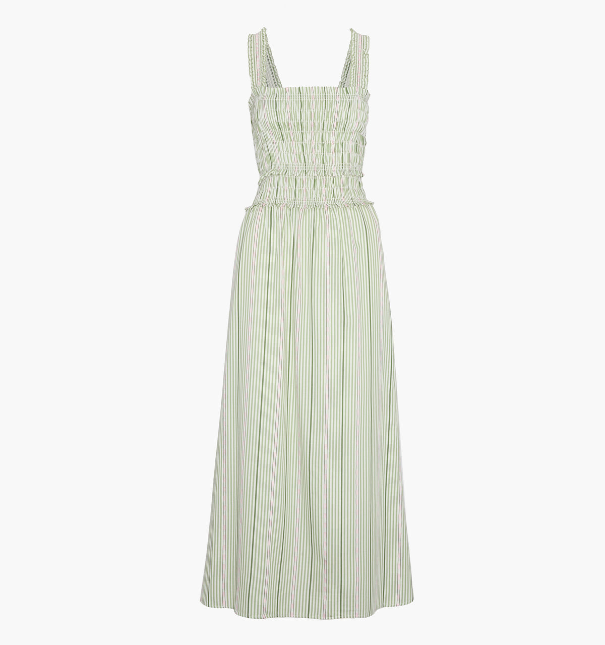 The Azalea Maxi Nap Dress - Green Jacquard Stripe