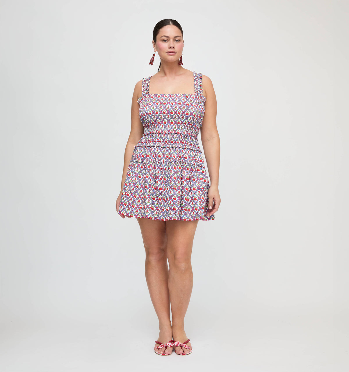 The Azalea Mini Nap Dress - Diamond Cherries Cherry Red