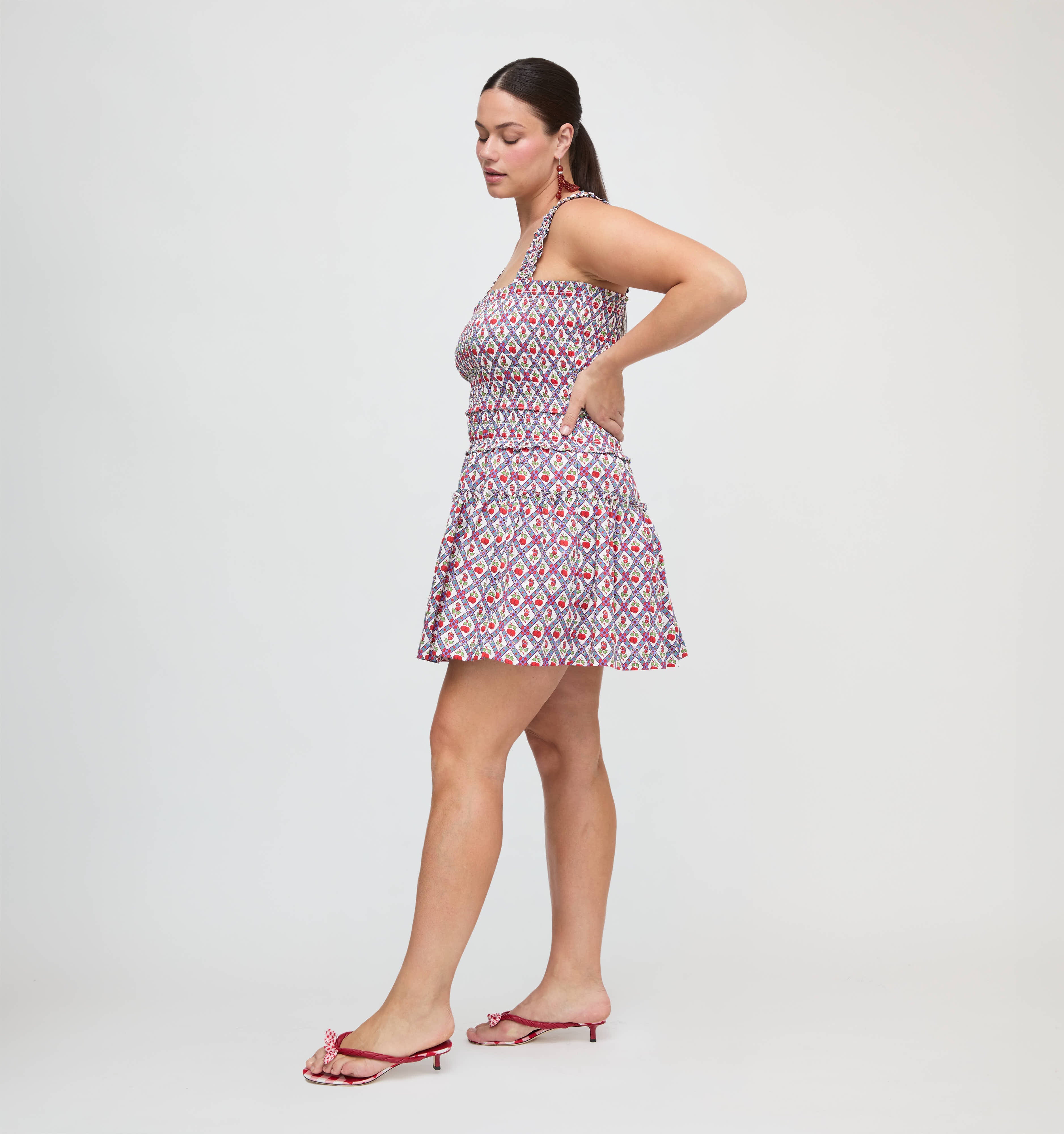 The Azalea Mini Nap Dress - Diamond Cherries Cherry Red