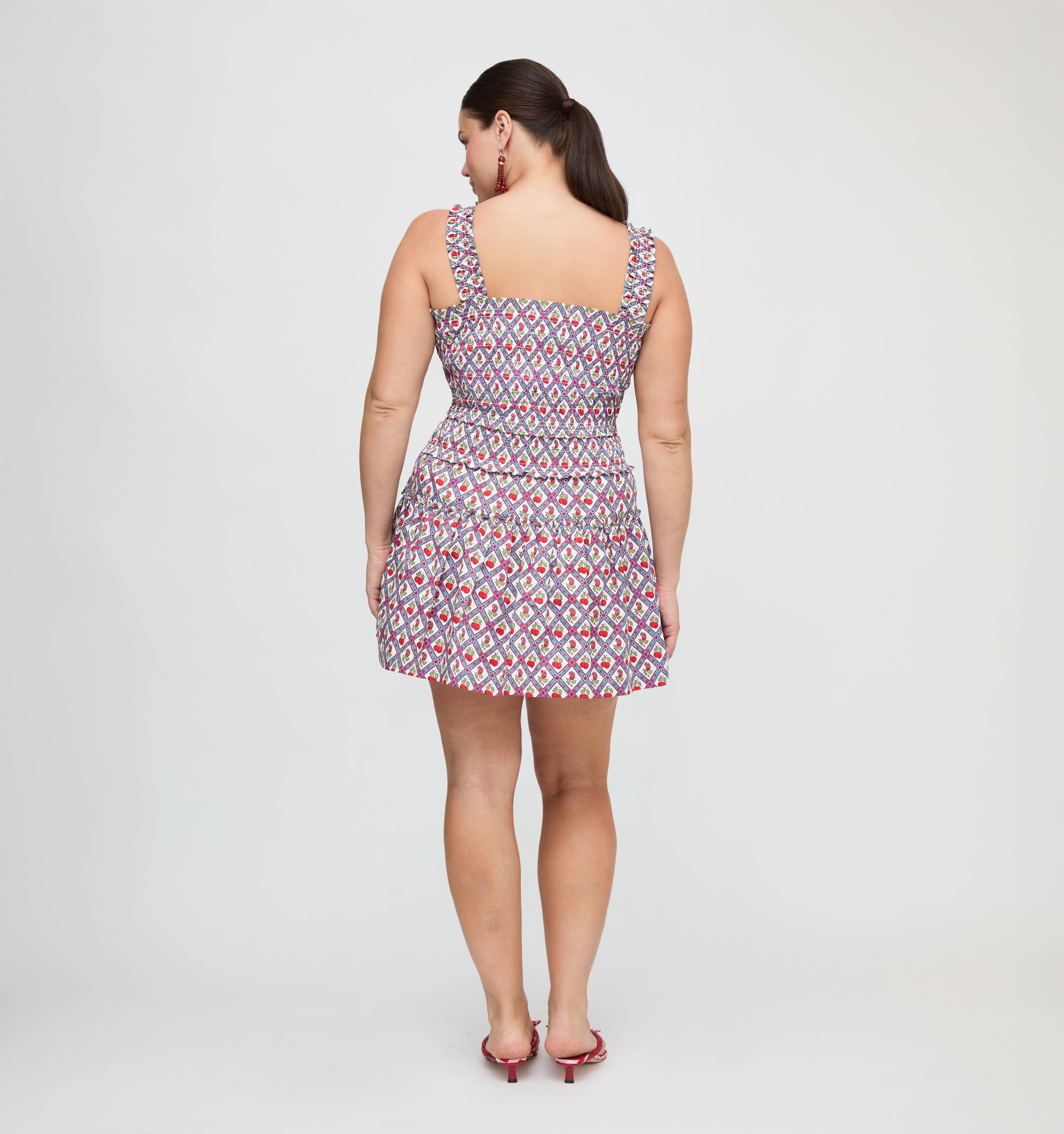 The Azalea Mini Nap Dress - Diamond Cherries Cherry Red